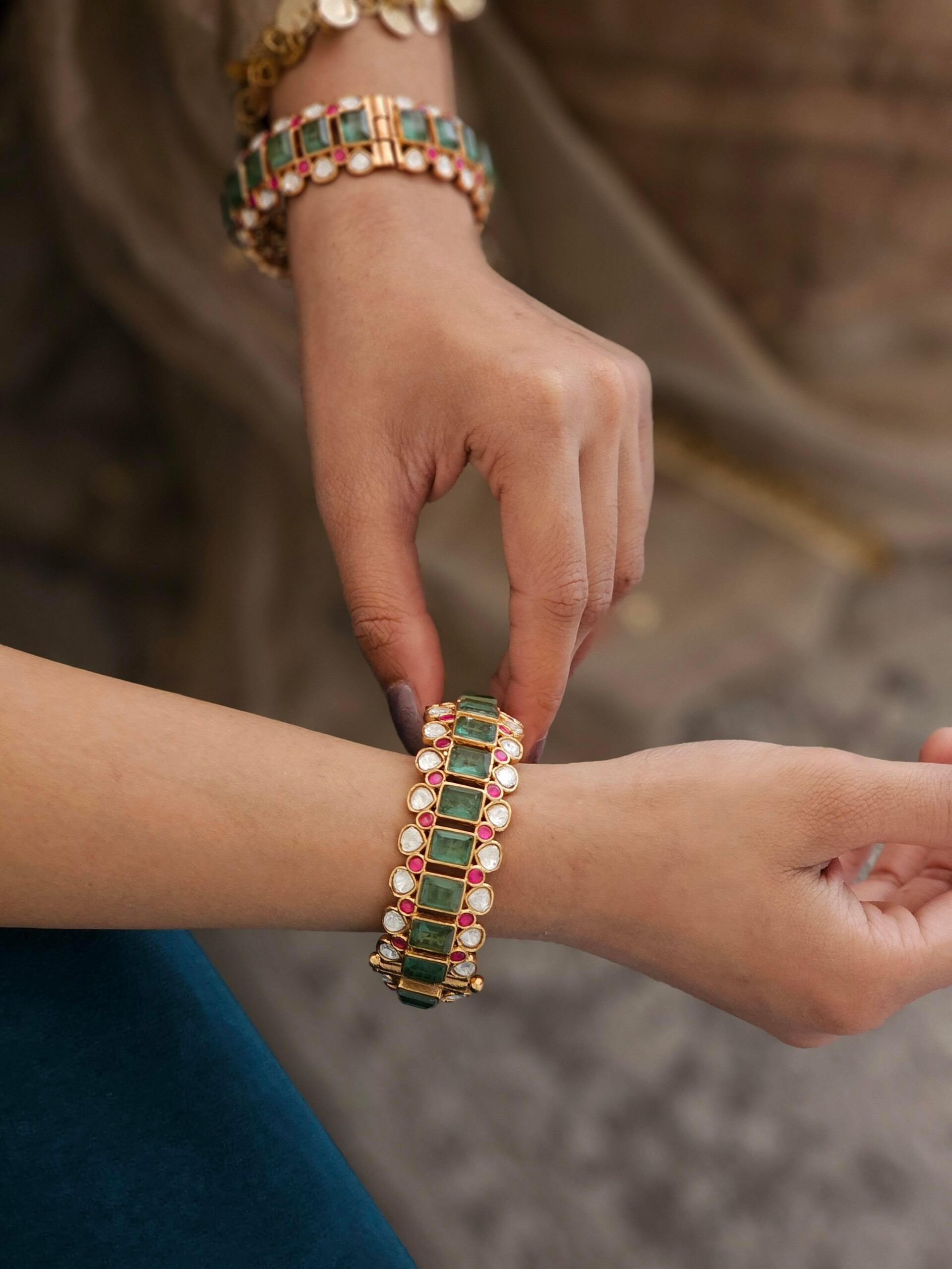 Savri openable polki bangles Thumbnail