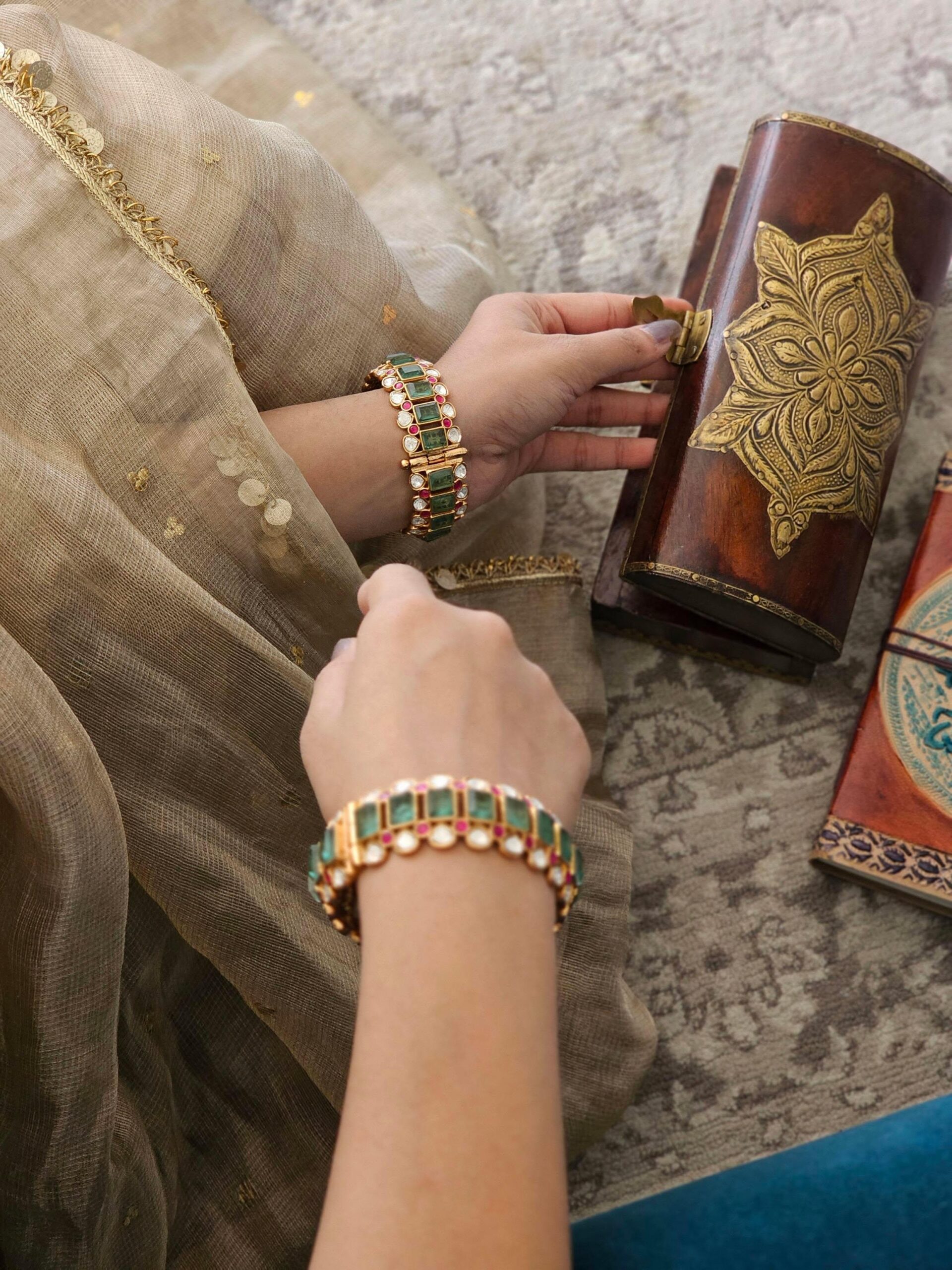 Savri openable polki bangles Thumbnail