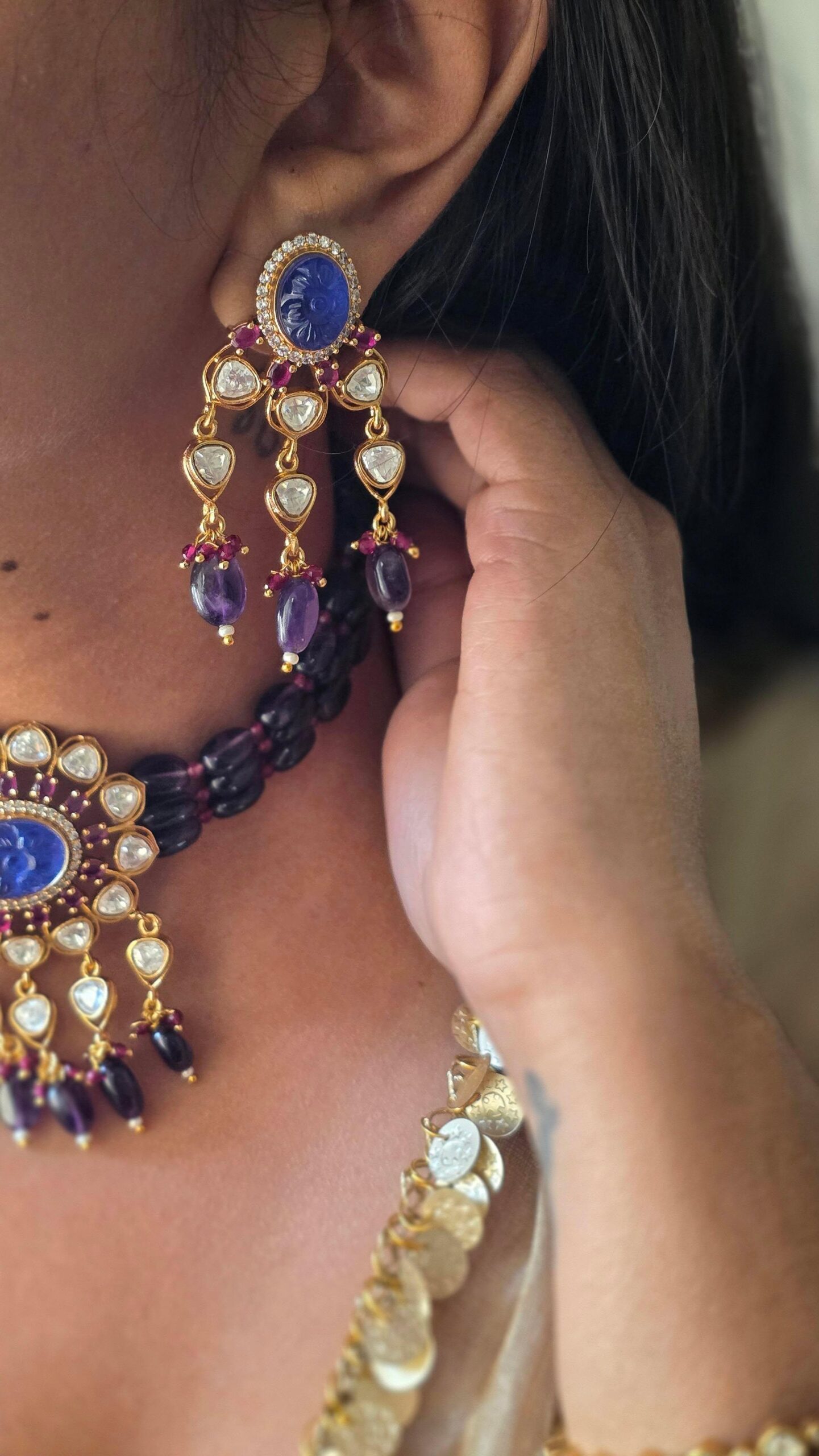 Latika pearl and polki choker Thumbnail