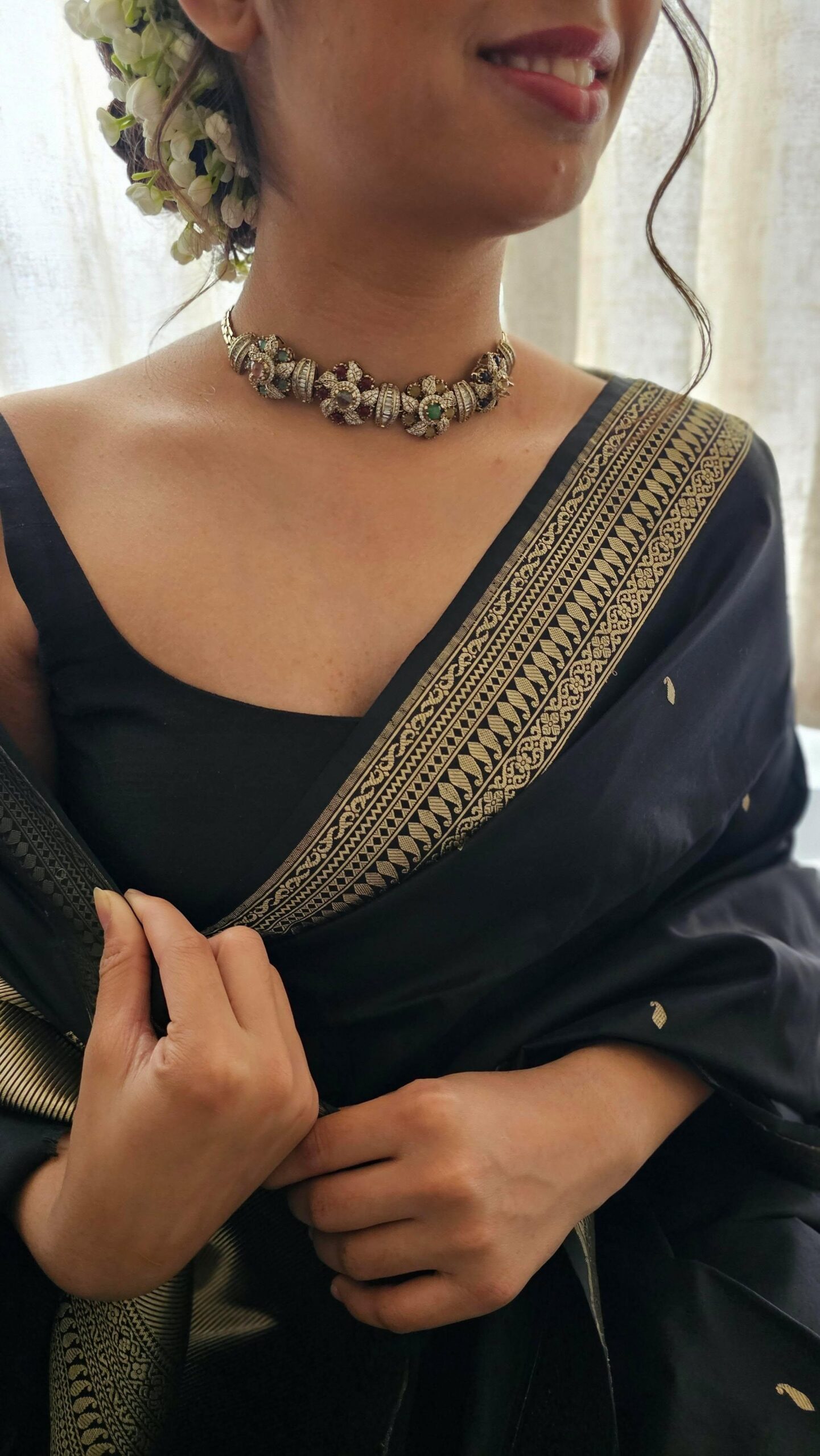 Eesha semi-precious quartz and polki necklace Thumbnail