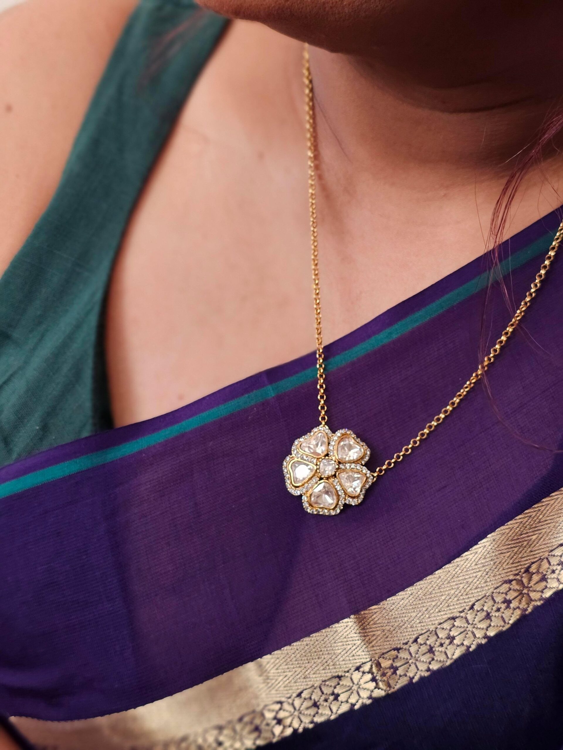 Sofia delicate polki necklace Thumbnail