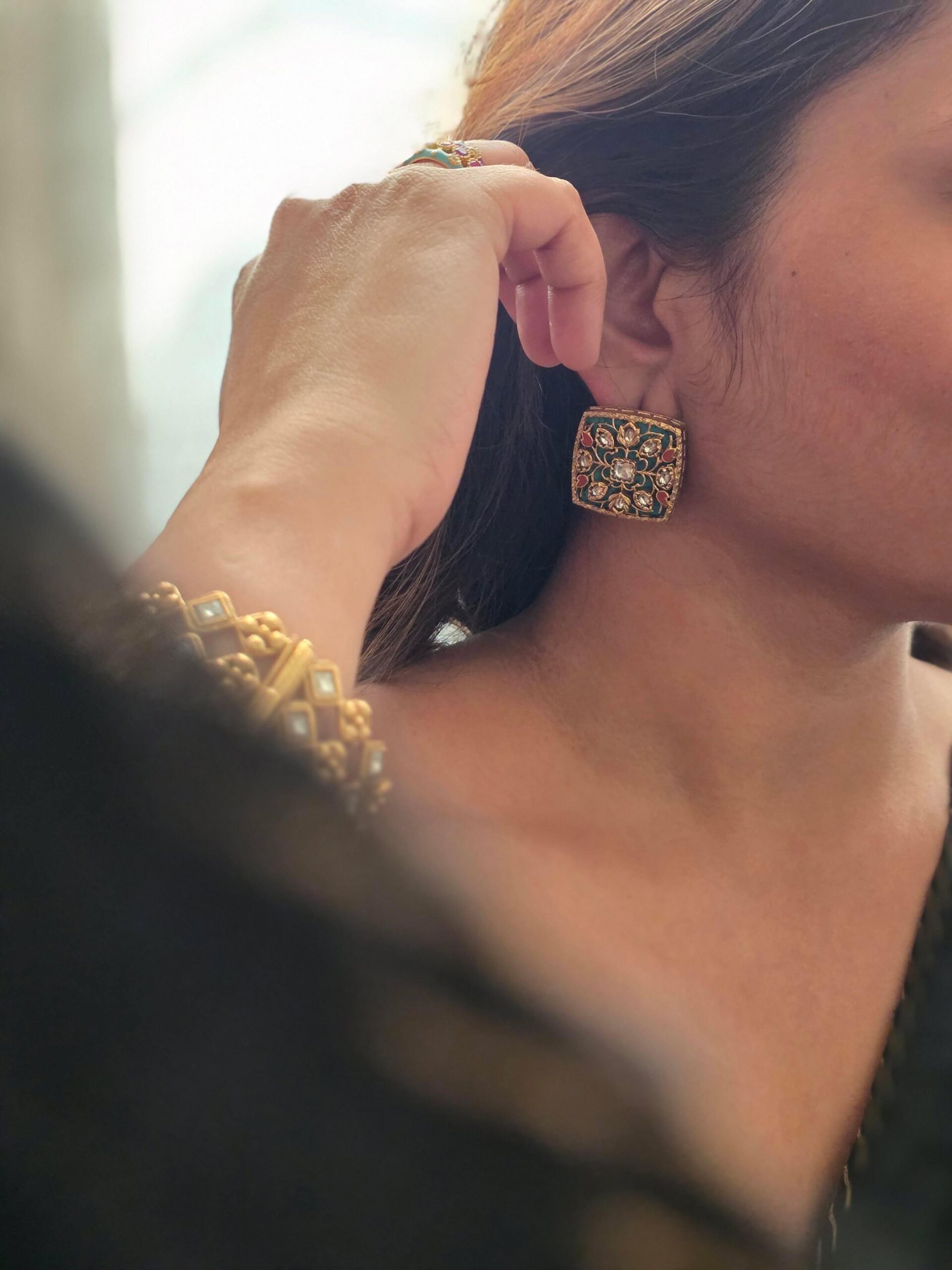 Resham handcrafted studs Thumbnail