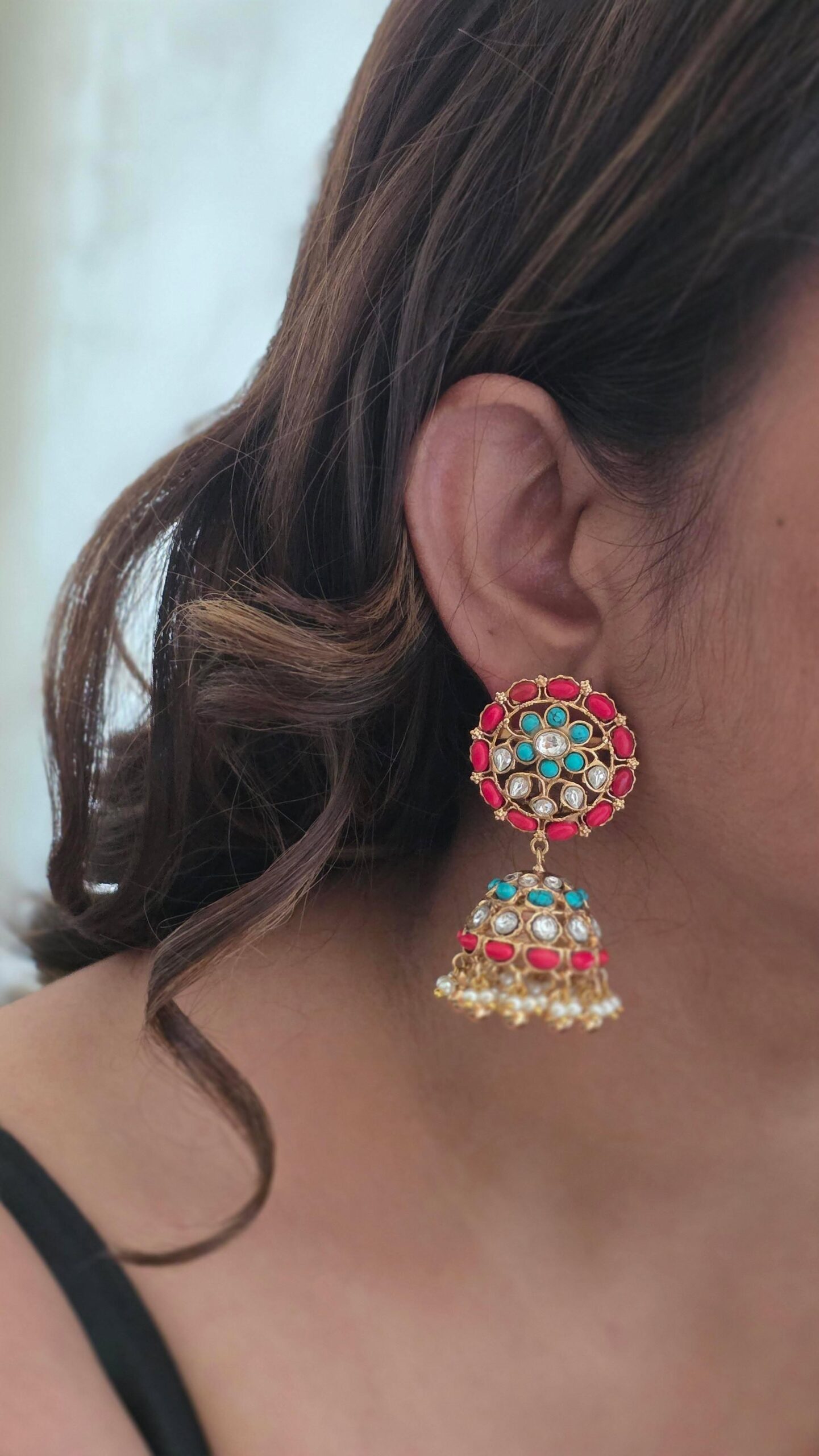 Mridula handcrafted polki jhumki Thumbnail