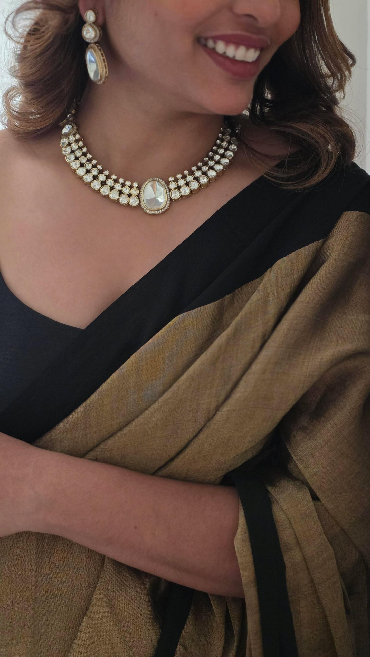 Zareen quartz and polki necklace Thumbnail