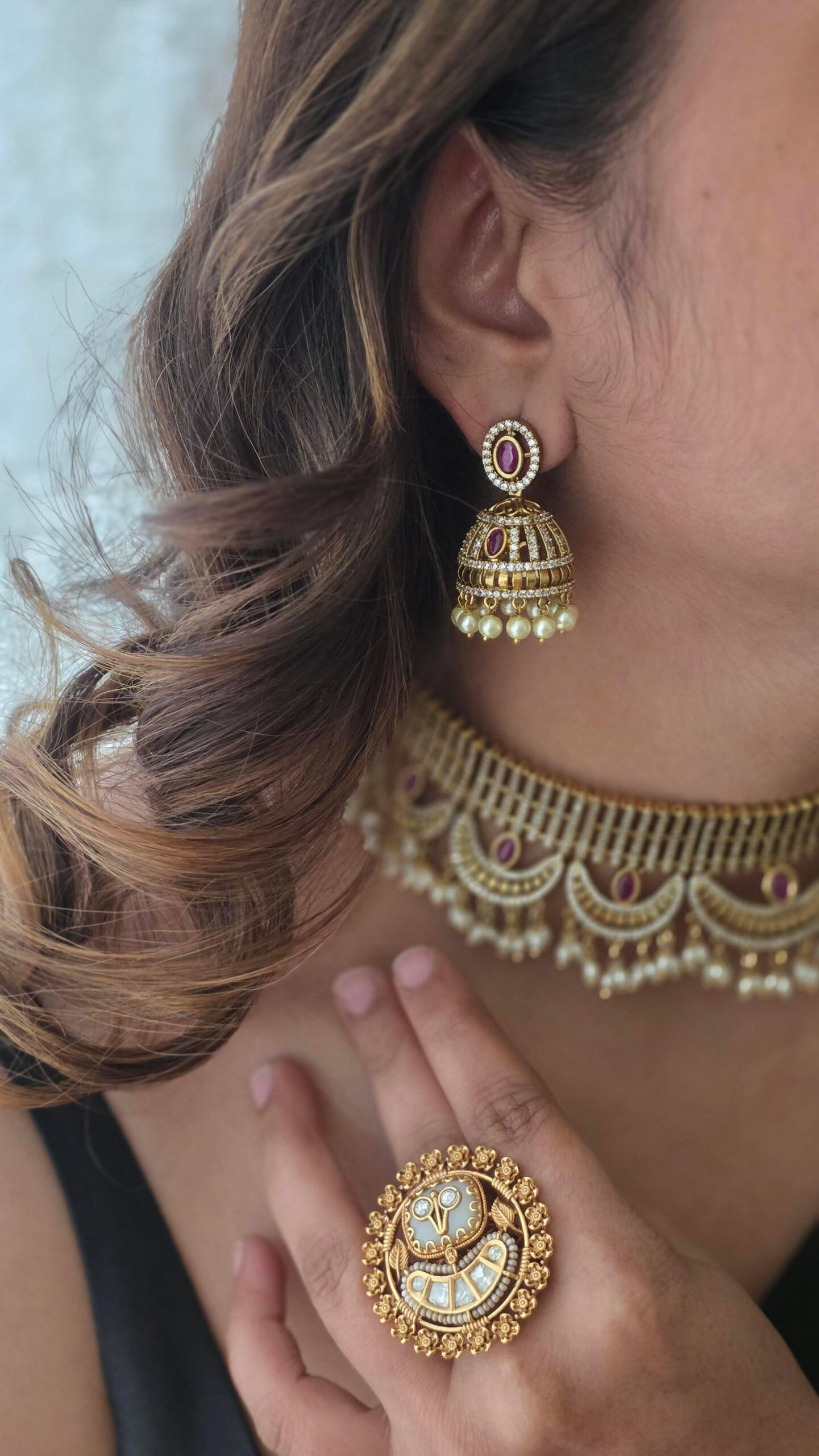 Benisha polki and pearl choker Thumbnail