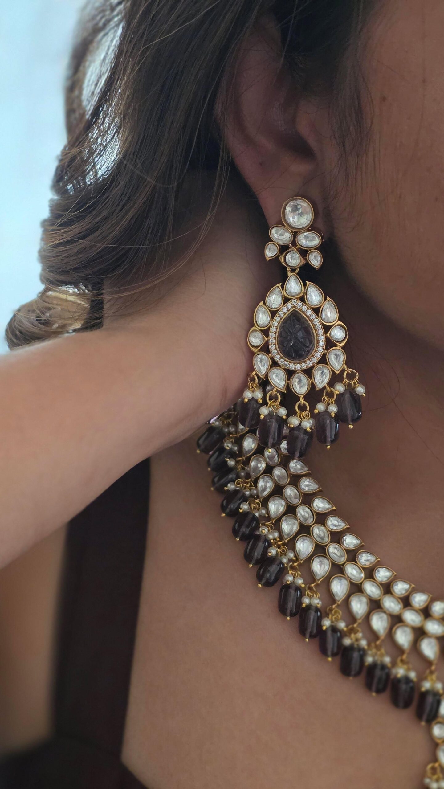 Srushti polki and pearl necklace Thumbnail