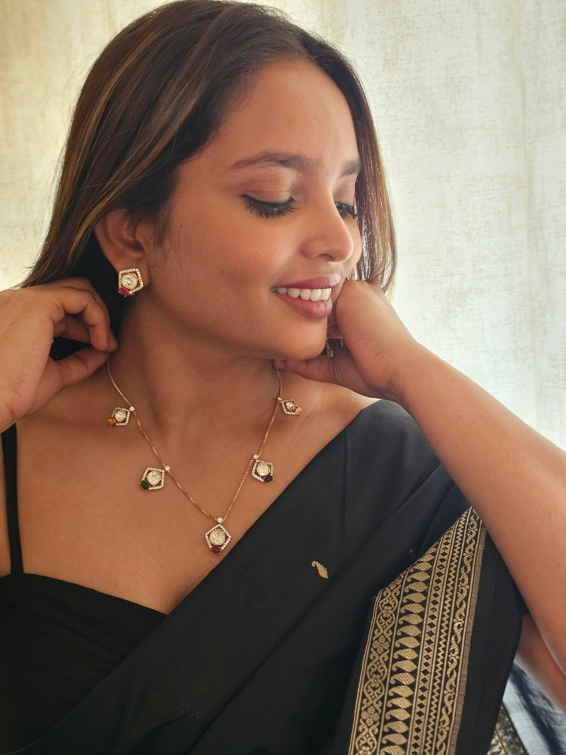 Dua delicate polki necklace Thumbnail