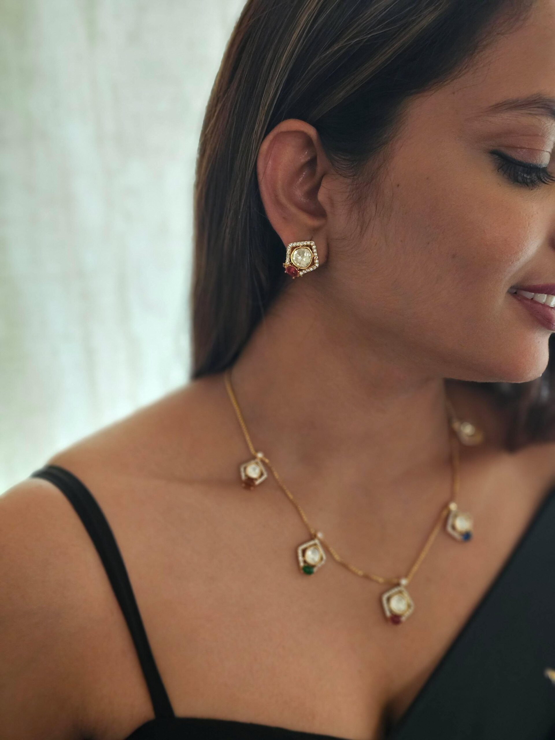 Dua delicate polki necklace Thumbnail