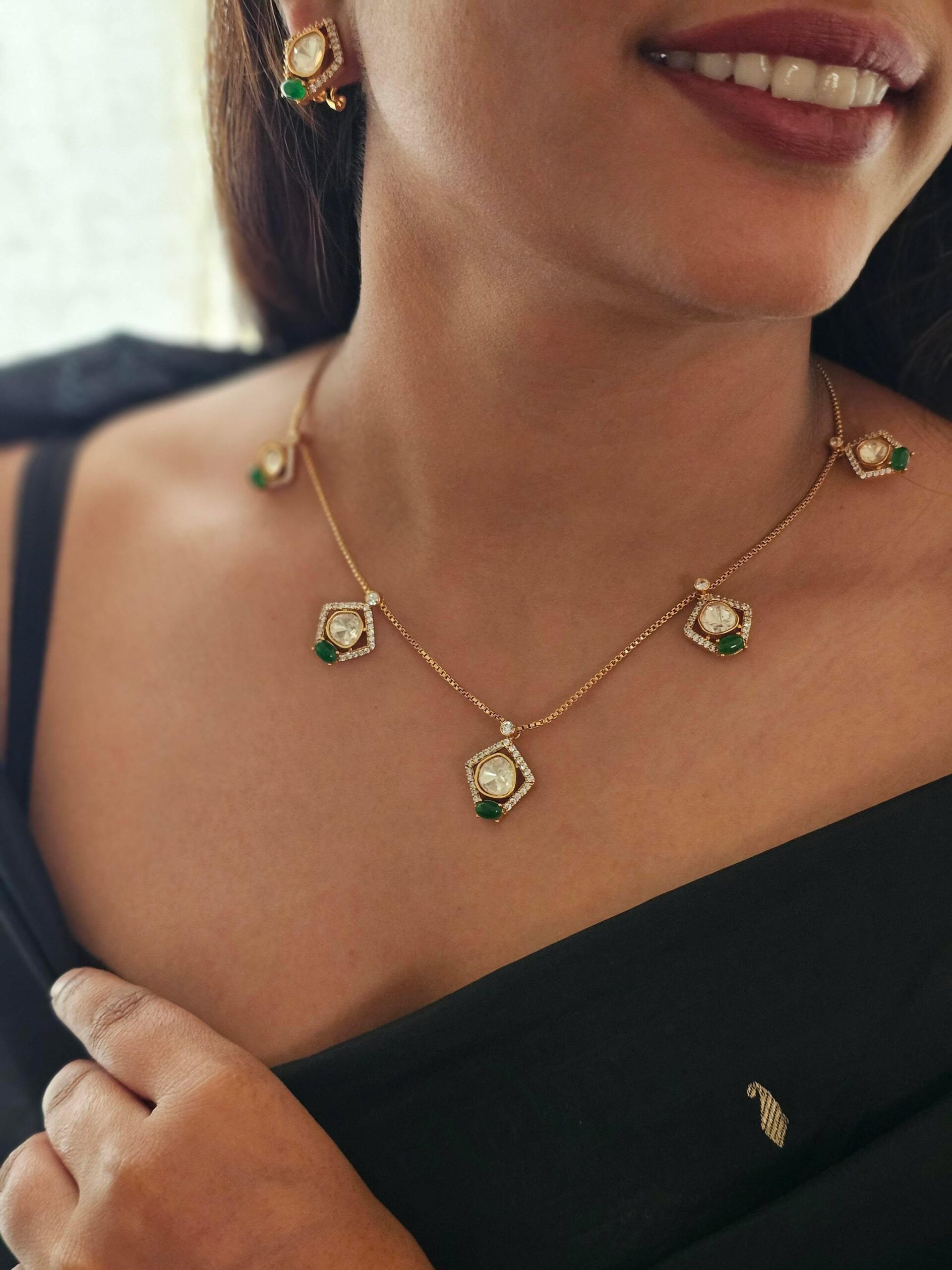 Dua delicate polki necklace Thumbnail