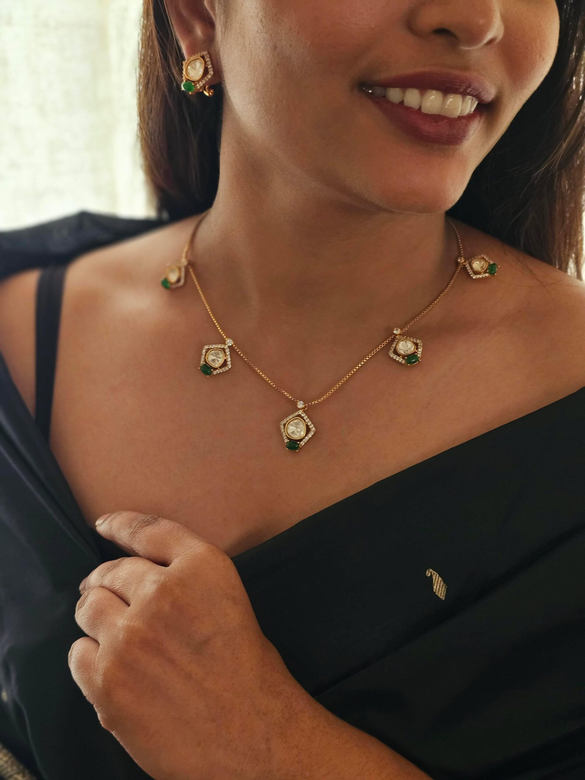 Dua delicate polki necklace Thumbnail