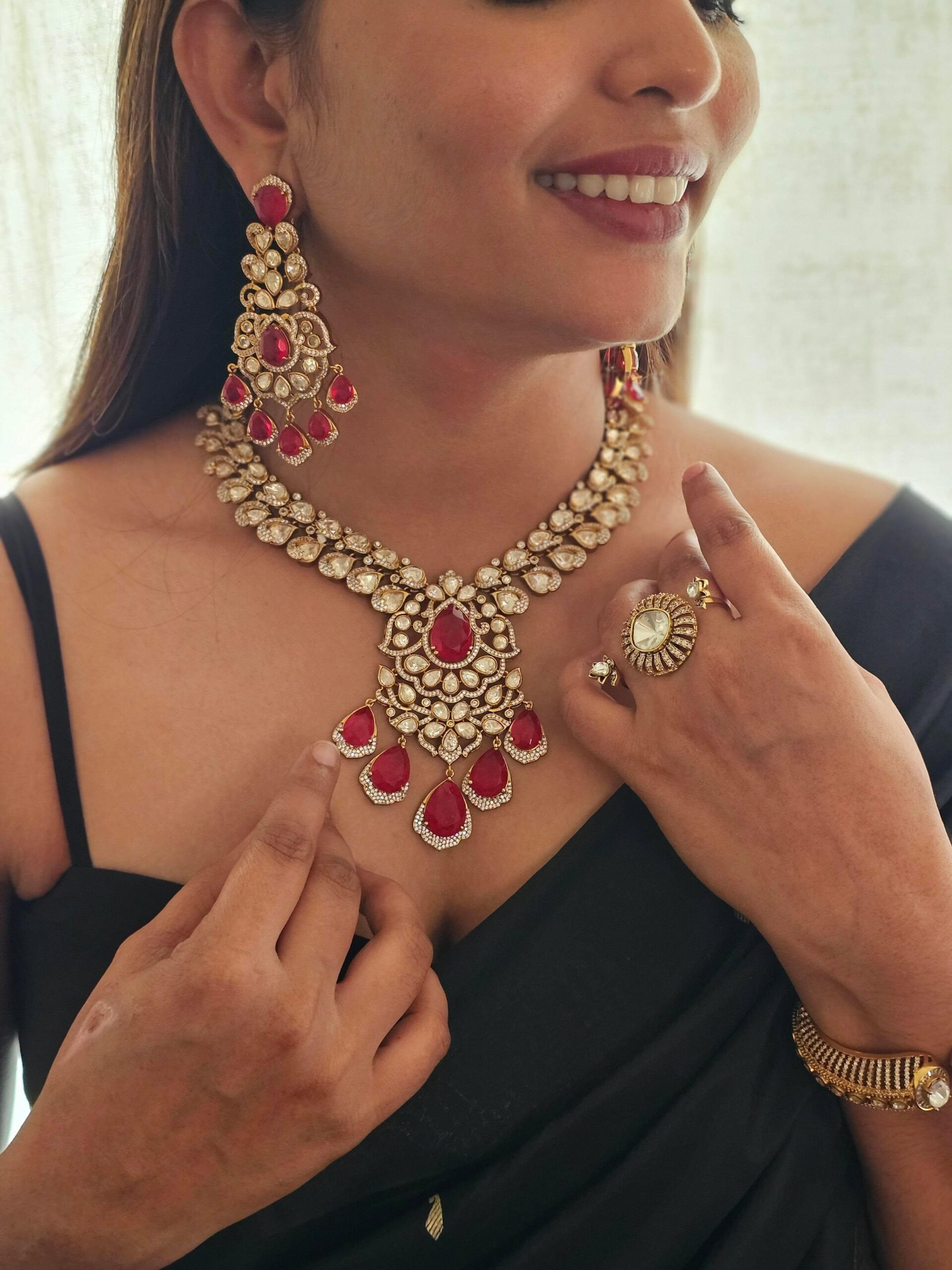Ishvani polki and quartz necklace Thumbnail