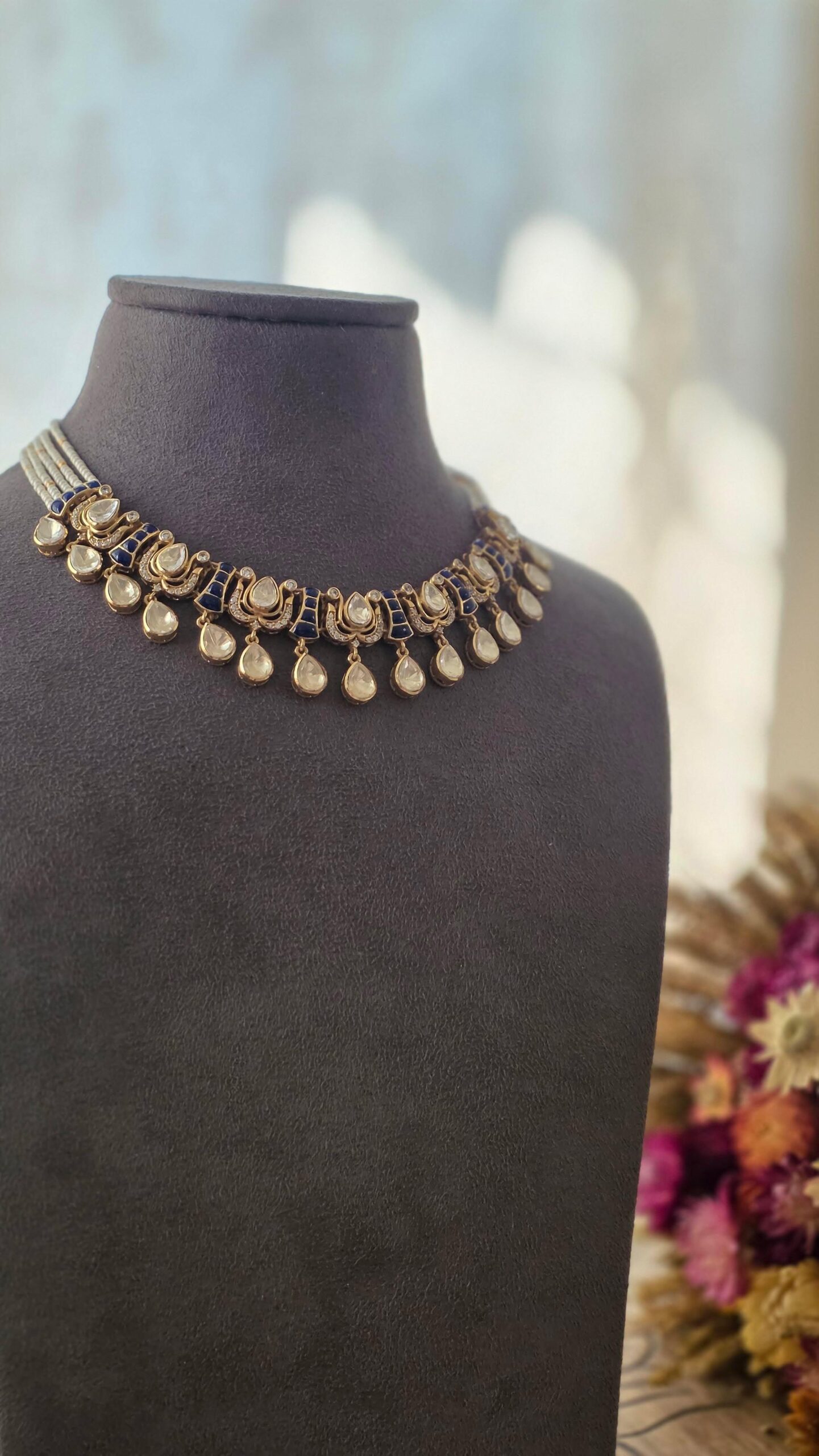 Veda delicate polki necklace Thumbnail