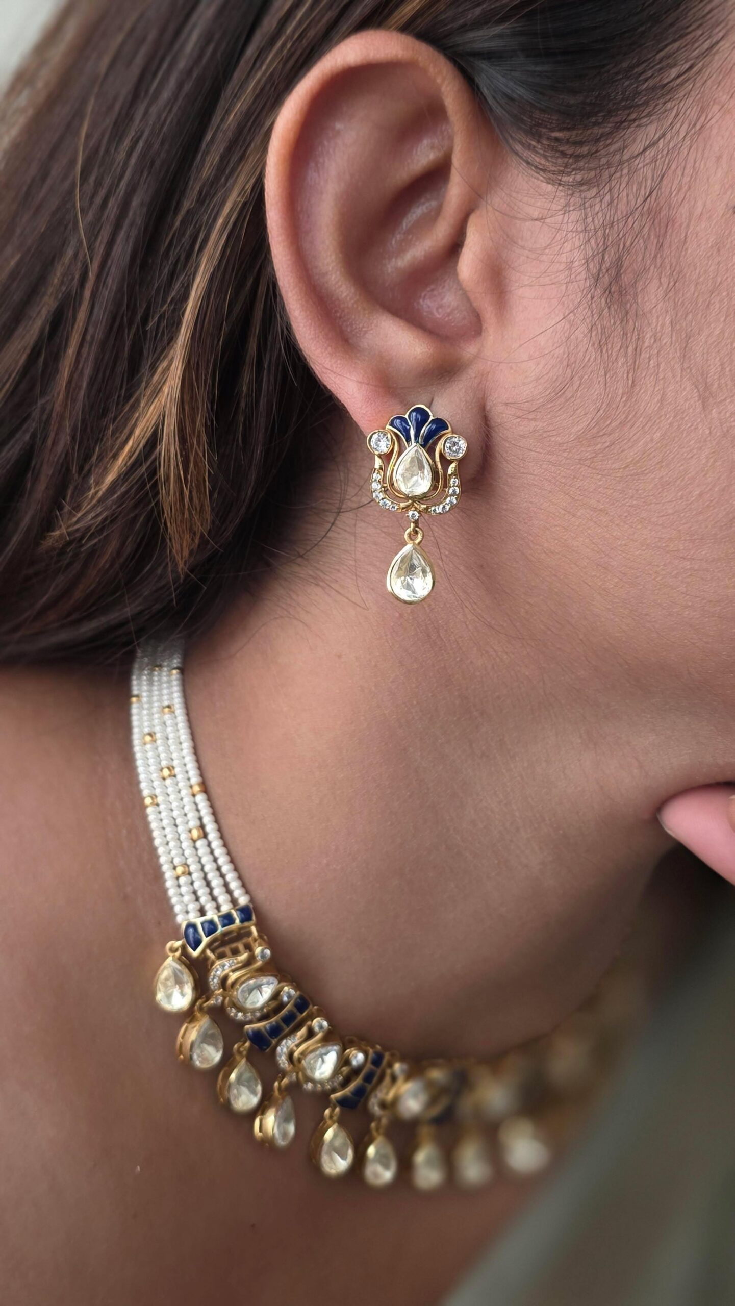 Veda delicate polki necklace Thumbnail