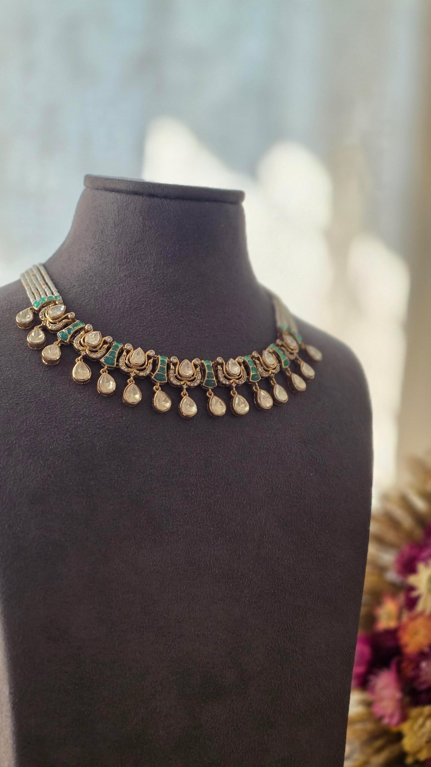 Veda delicate polki necklace Thumbnail