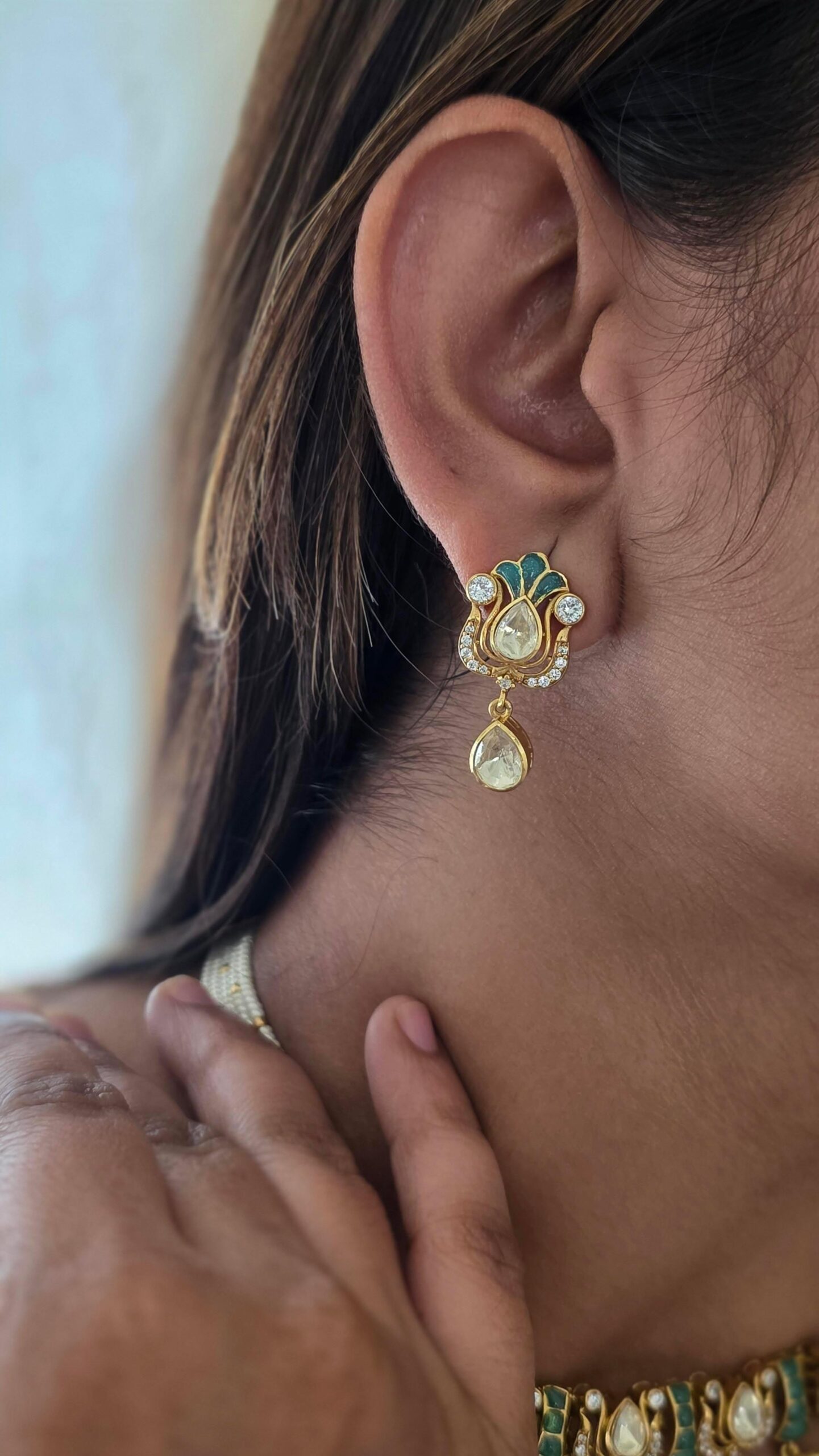 Veda delicate polki necklace Thumbnail