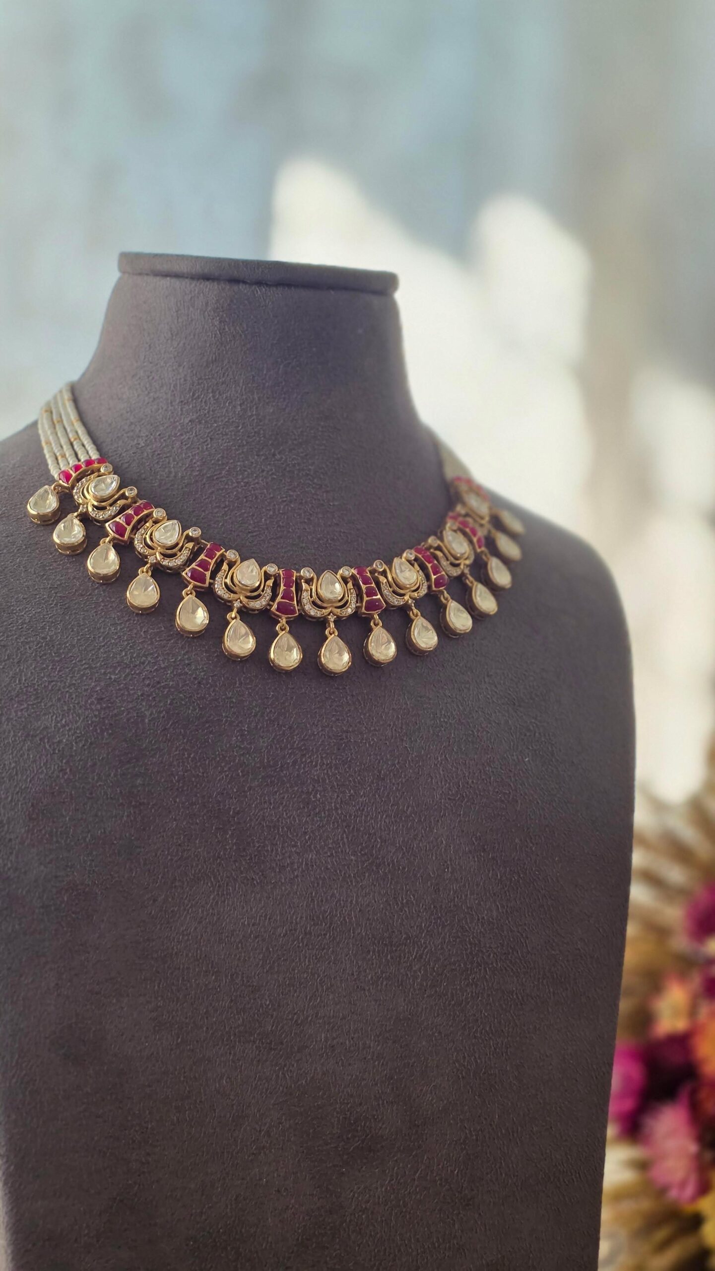Veda delicate polki necklace Thumbnail