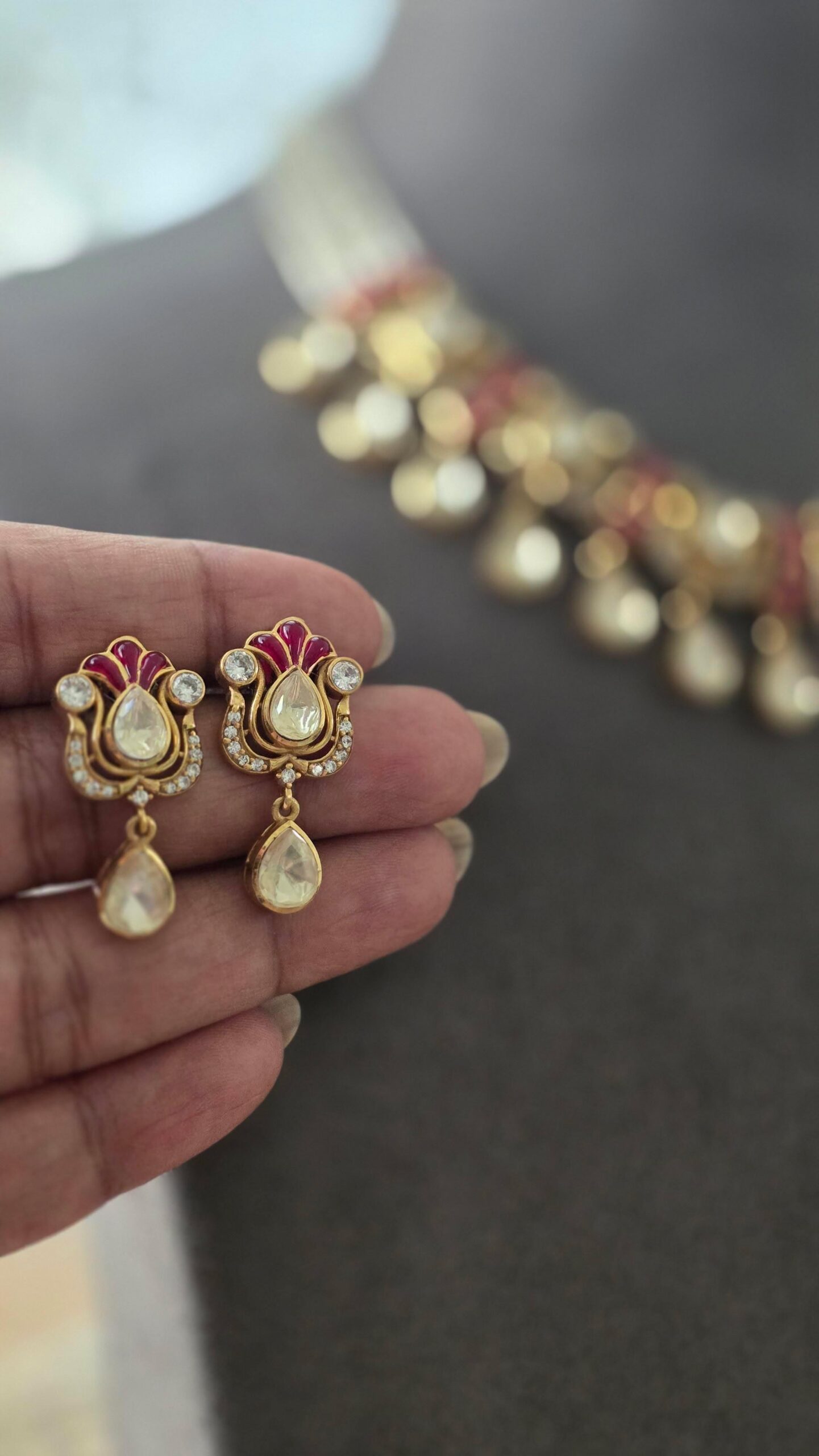 Veda delicate polki necklace Thumbnail