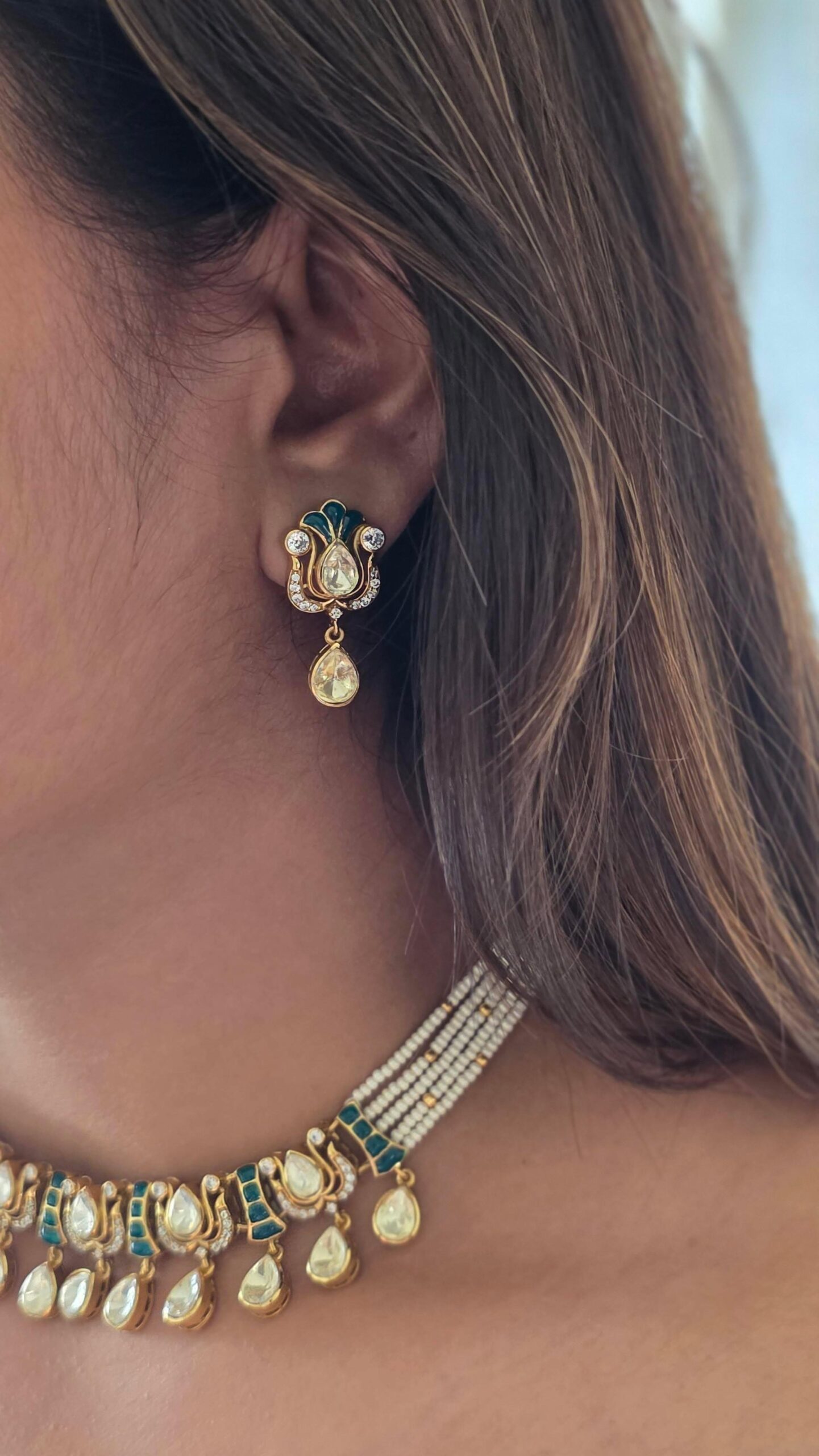 Veda delicate polki necklace Thumbnail