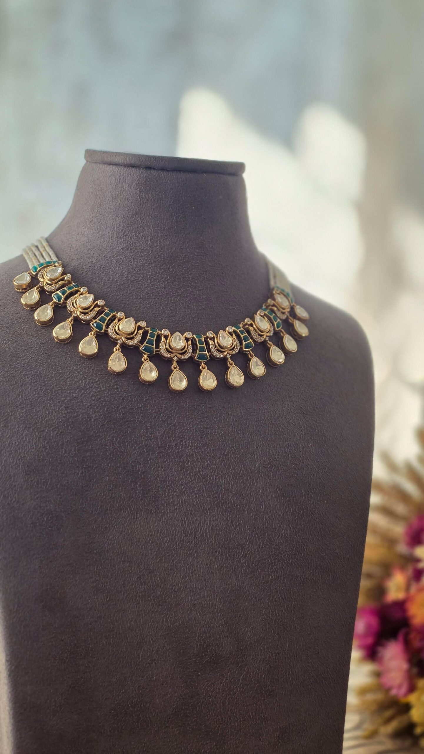 Veda delicate polki necklace Thumbnail