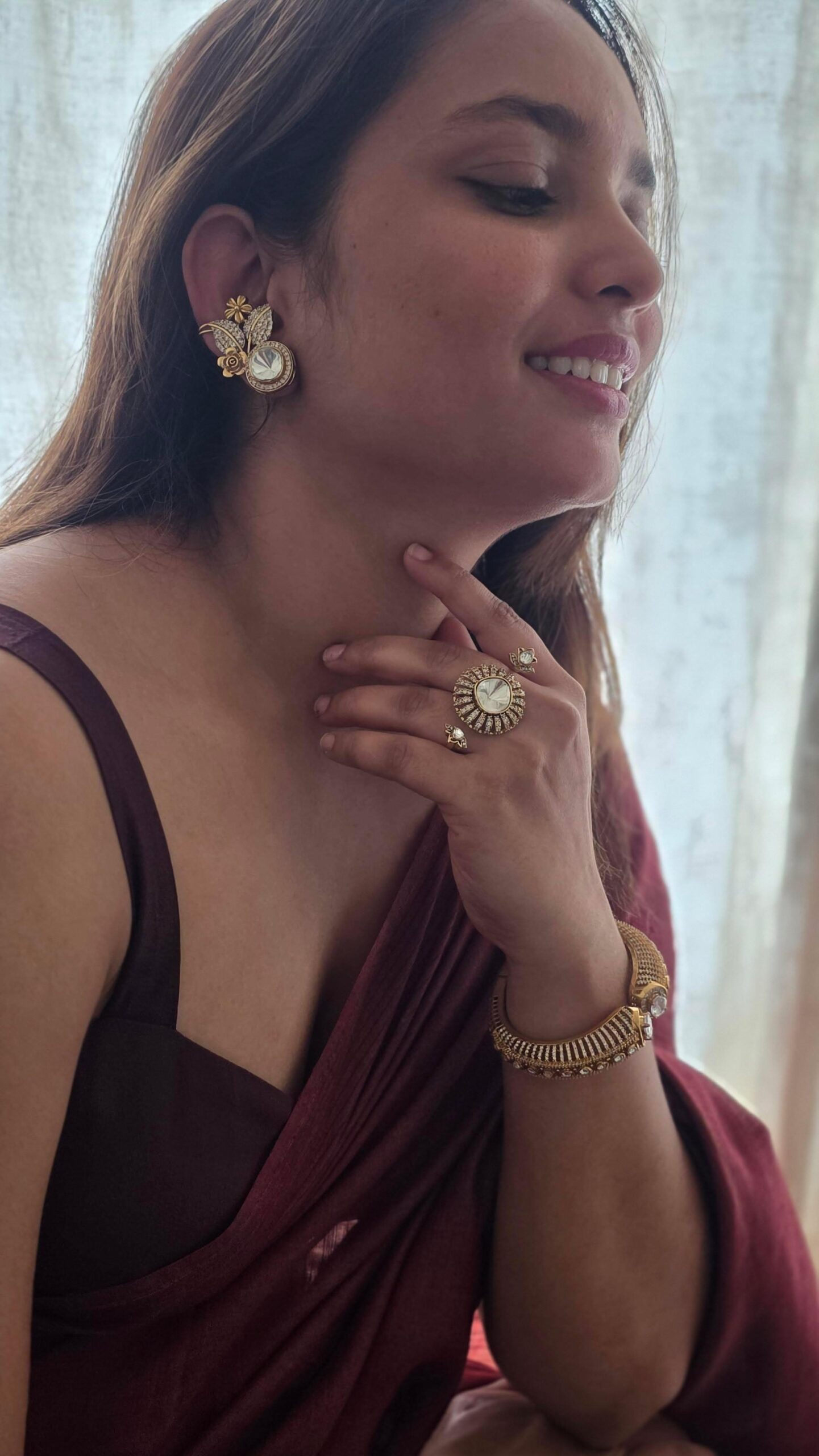 Nikita polki earrings & earcuff Thumbnail