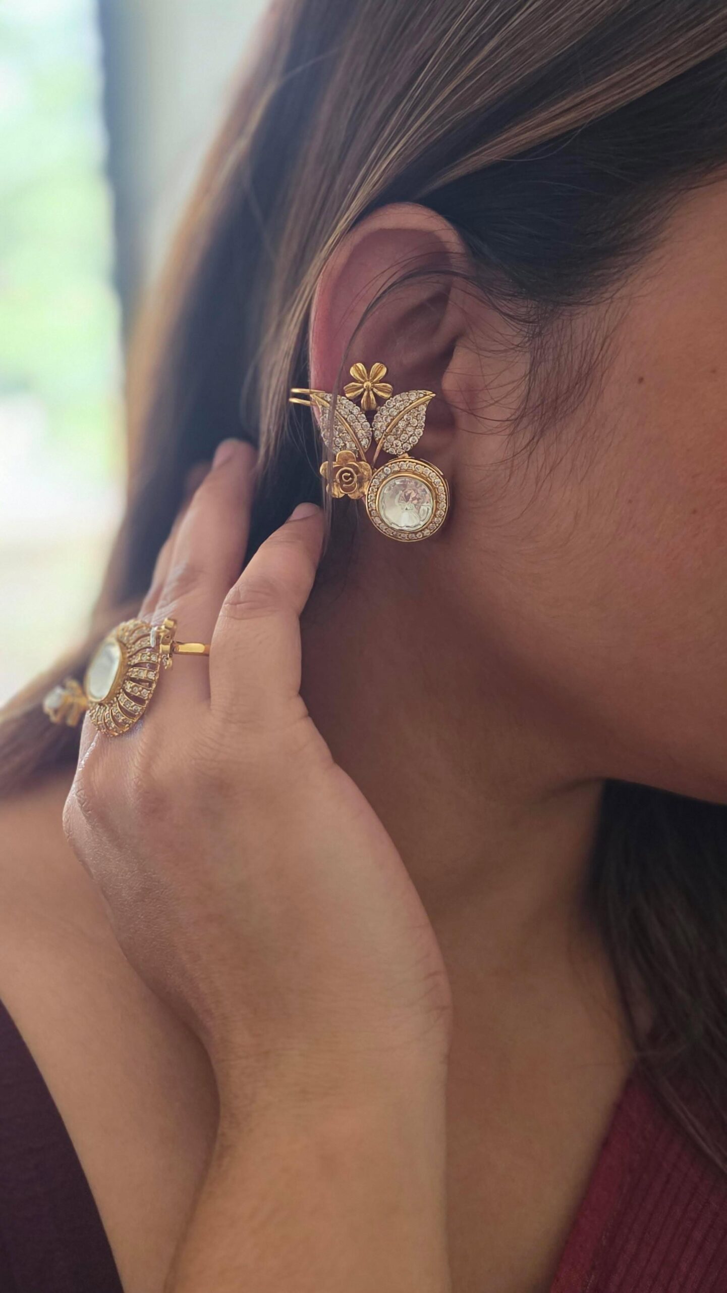 Nikita polki earrings & earcuff Thumbnail