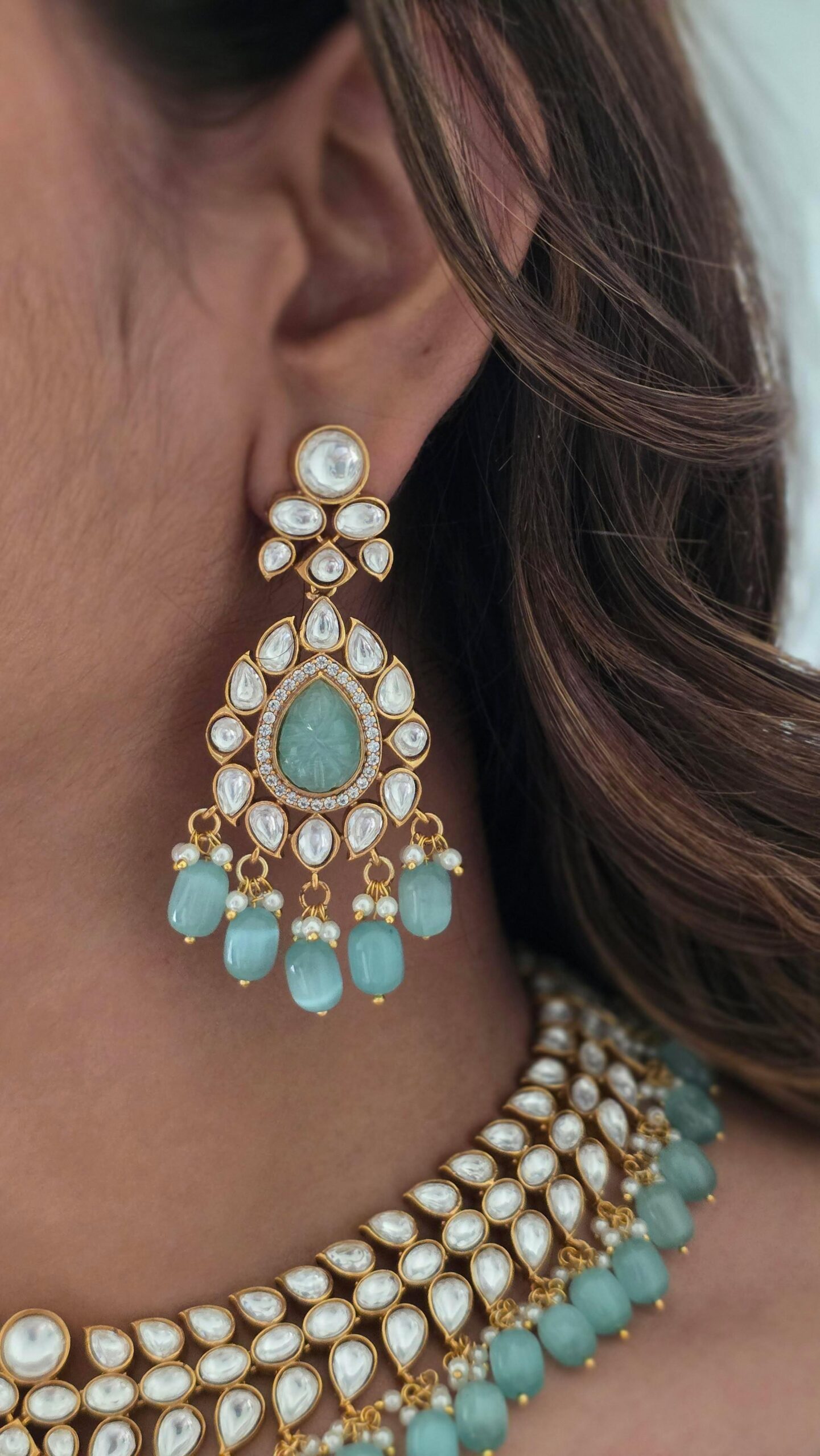 Srushti polki and pearl necklace Thumbnail