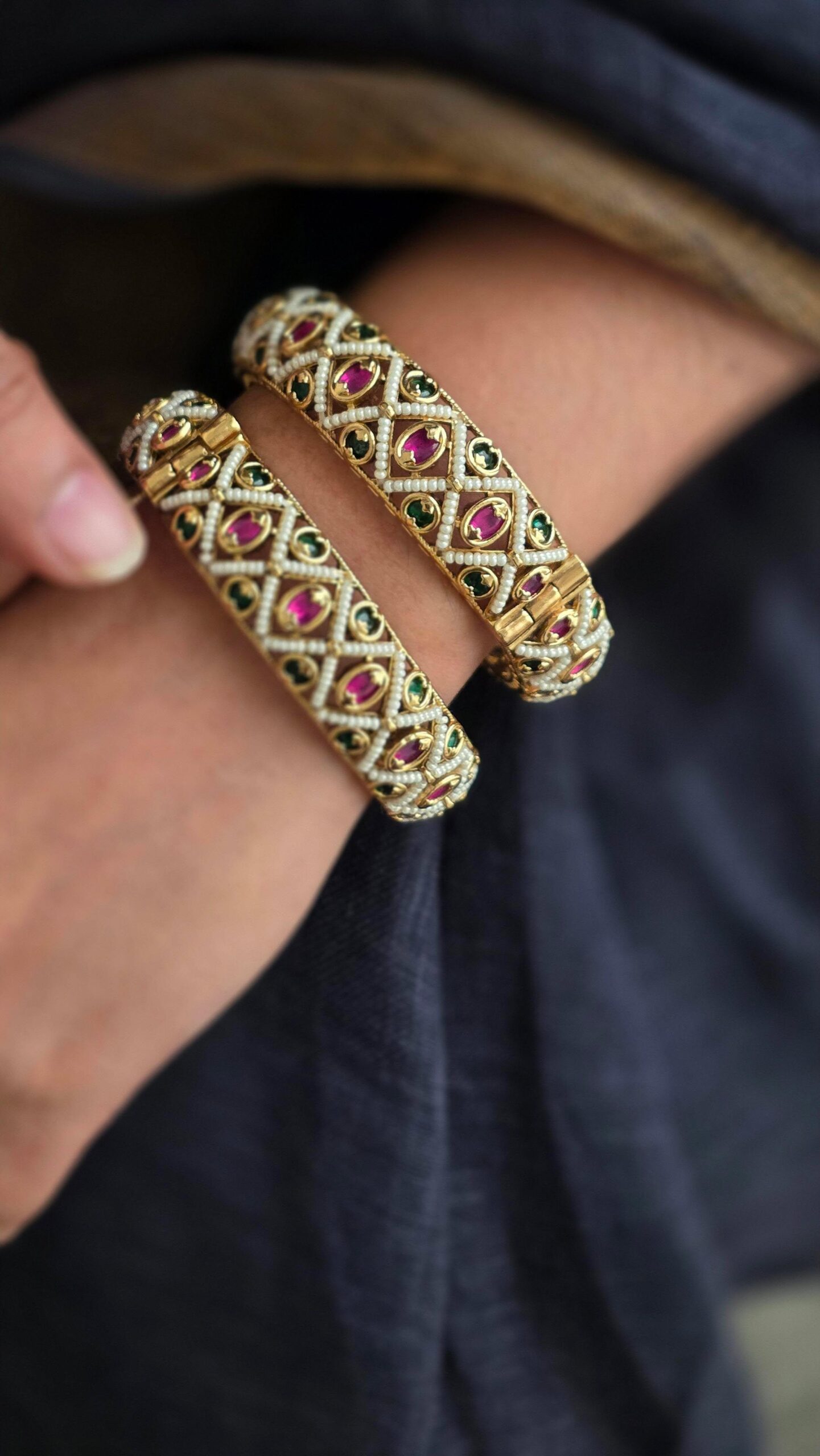 Meera handcrafted openable bangles Thumbnail