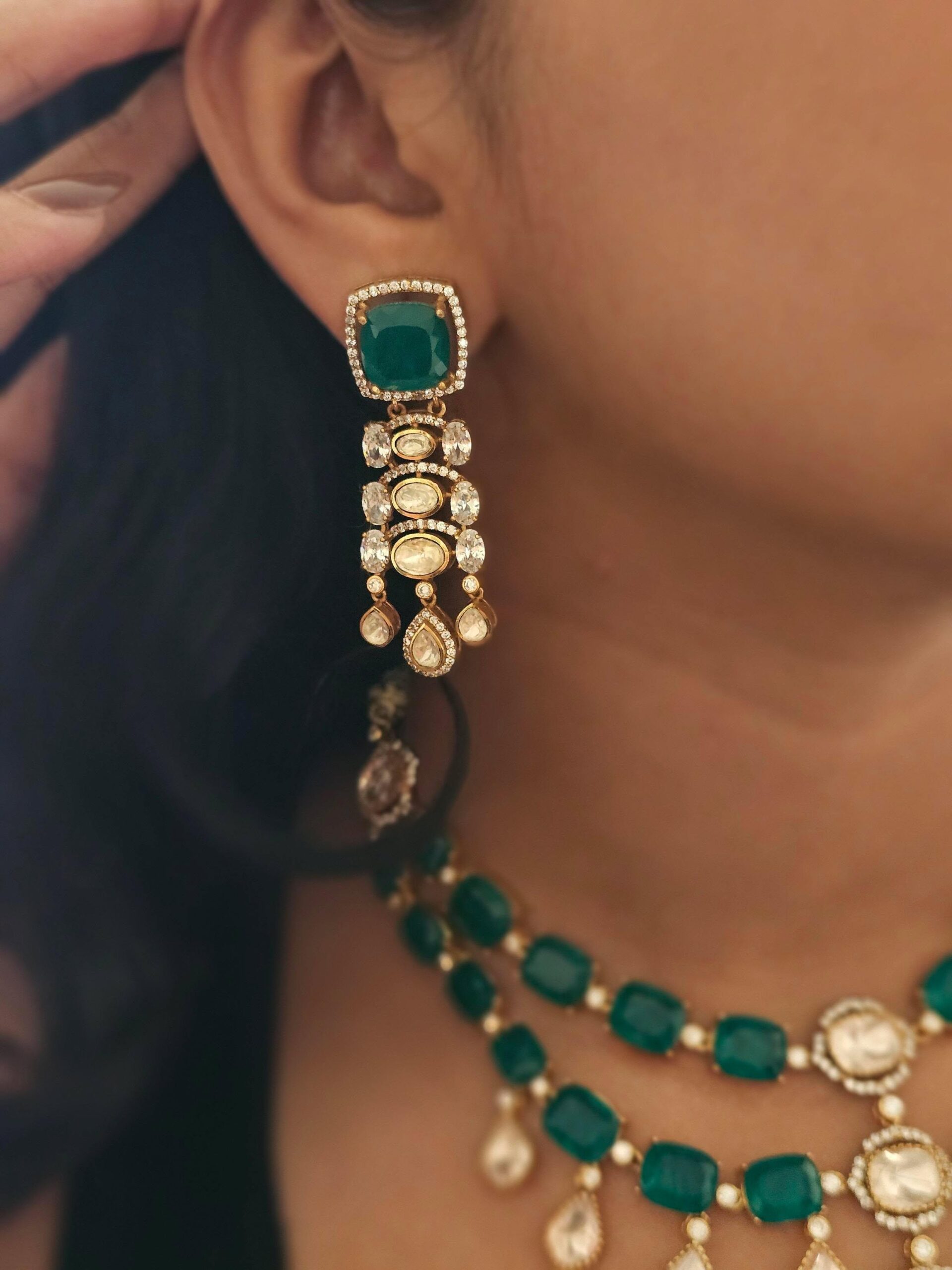 Ada quartz and polki necklace Thumbnail