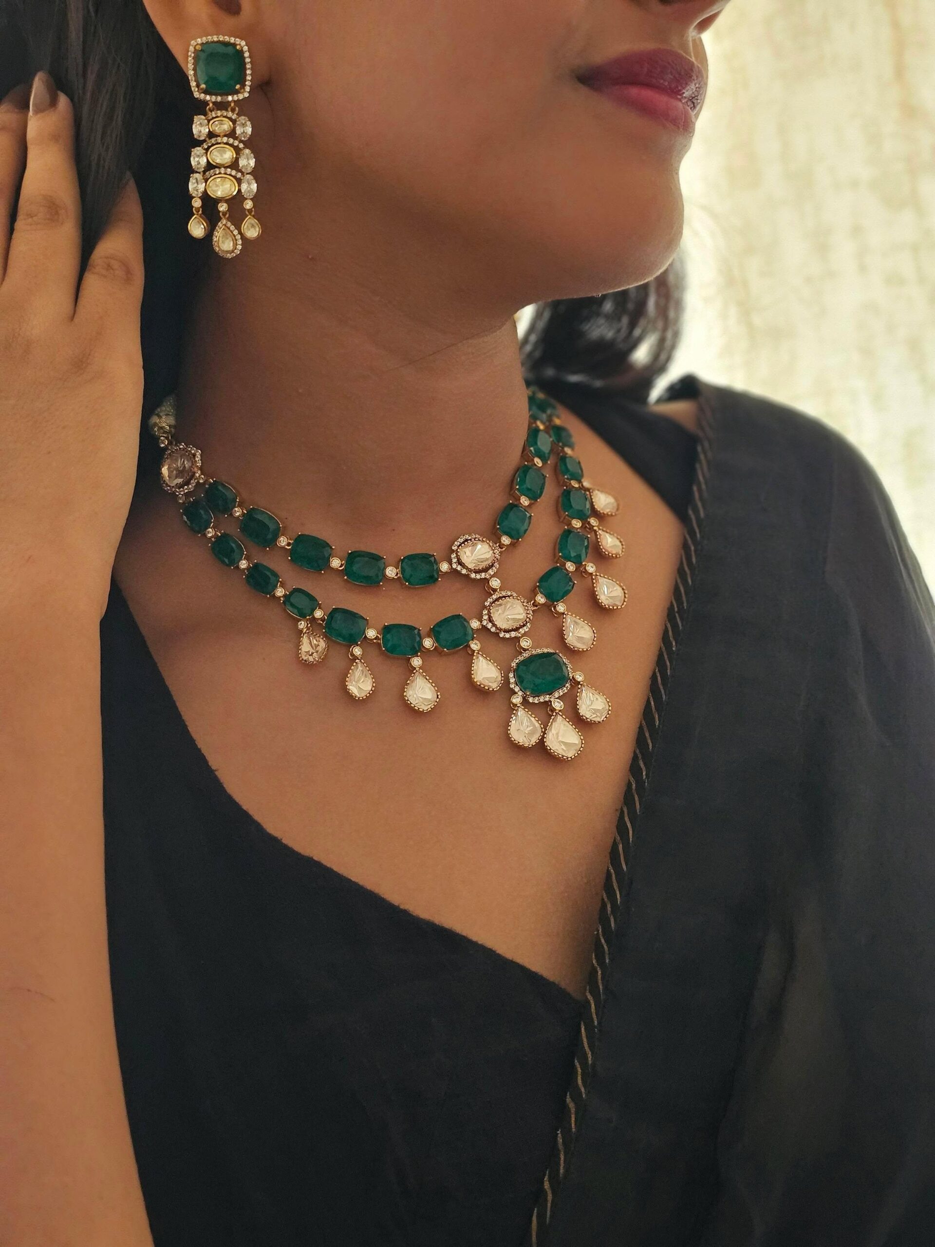 Ada quartz and polki necklace Thumbnail