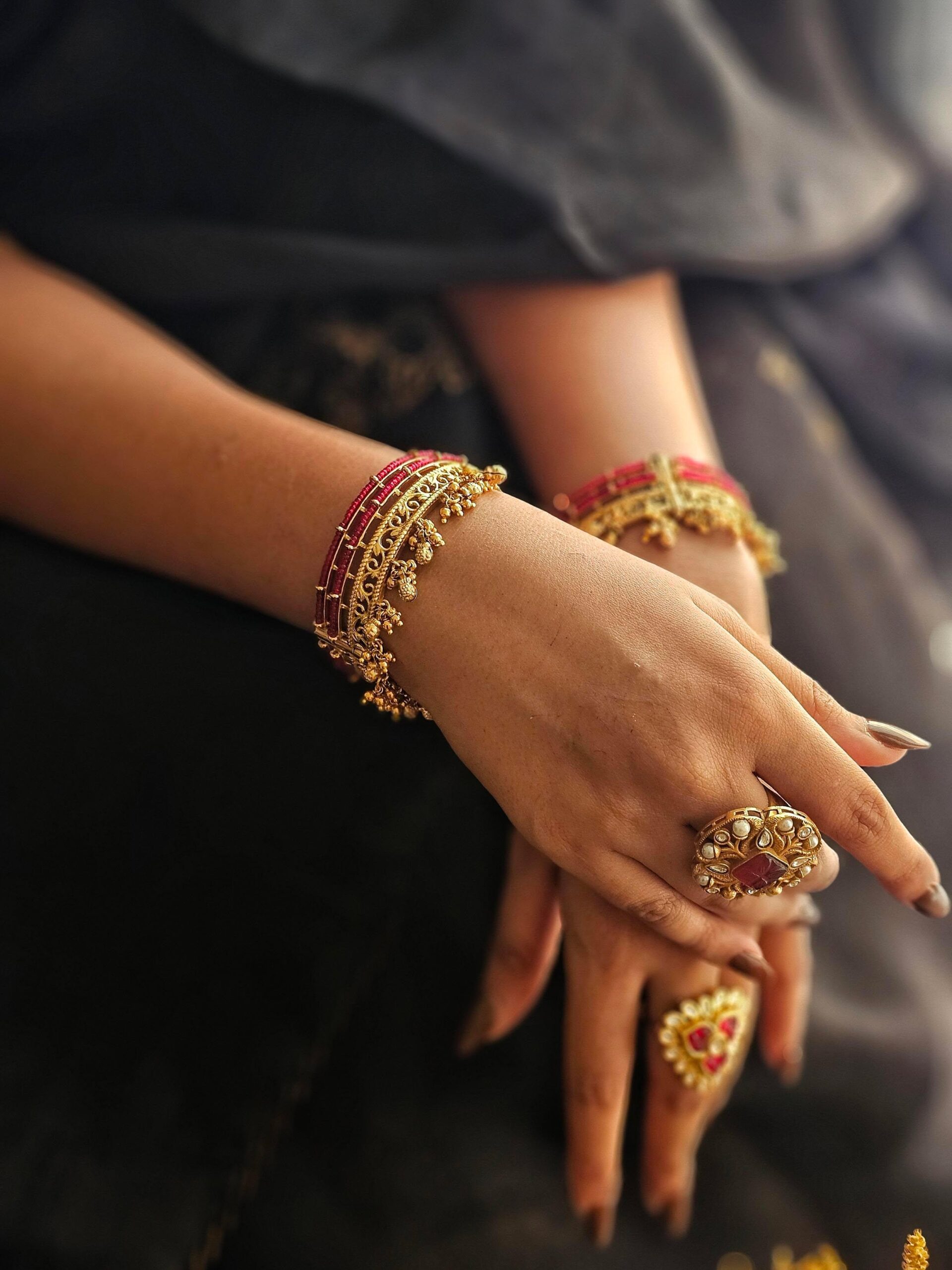Aila handcrafted ghungroo bangles Thumbnail