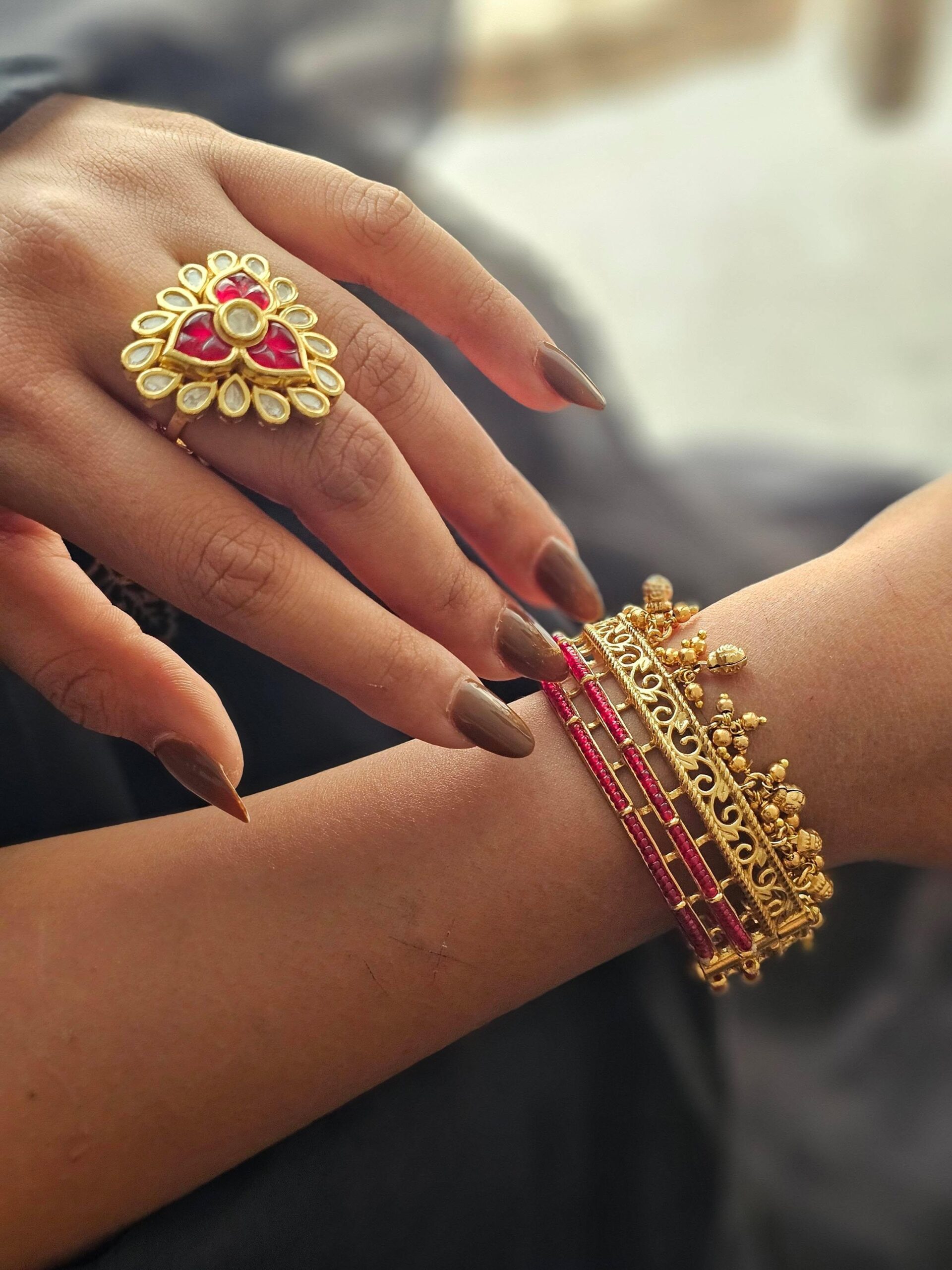 Aila handcrafted ghungroo bangles Thumbnail