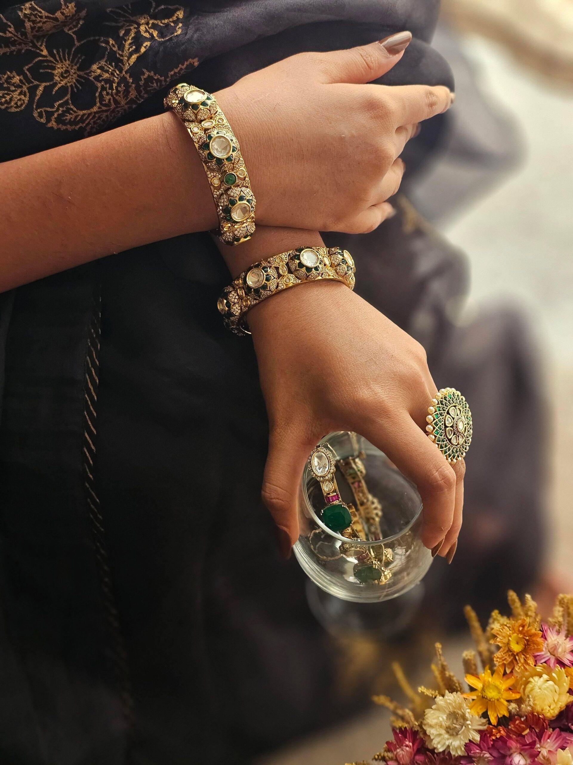 Nidhi openable polki bangles Thumbnail