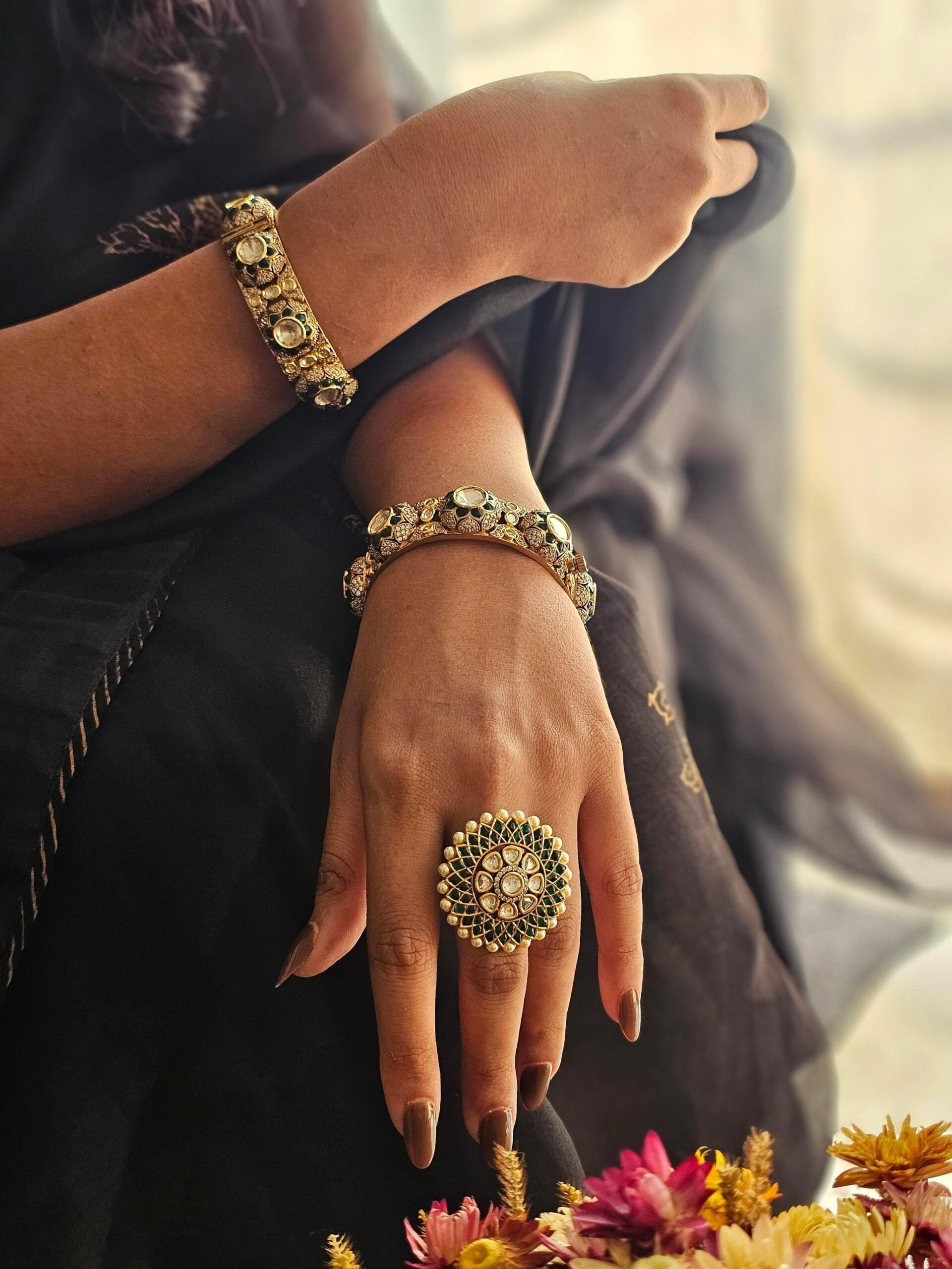 Nidhi openable polki bangles Thumbnail