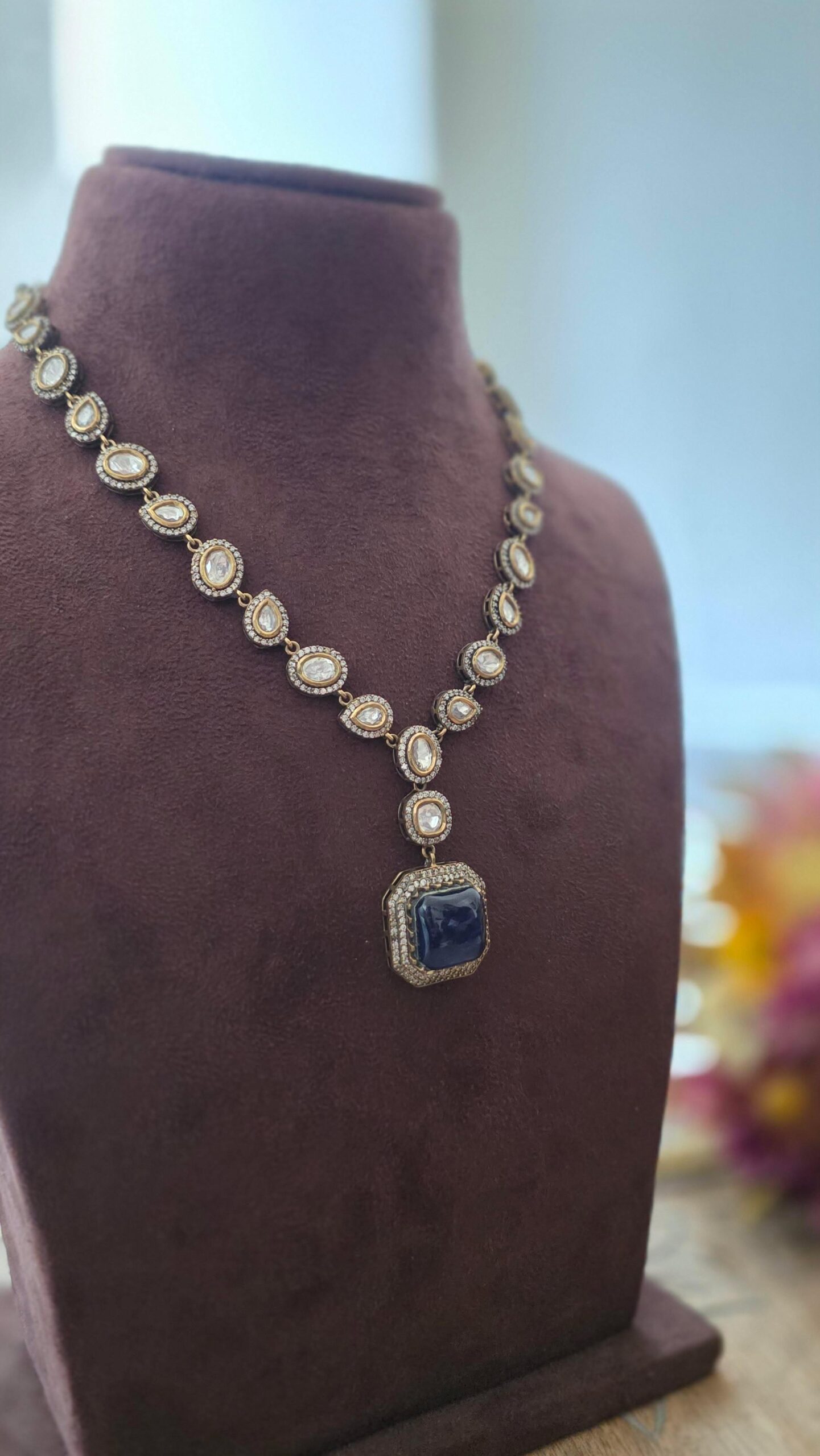 Lucy polki and quartz necklace Thumbnail