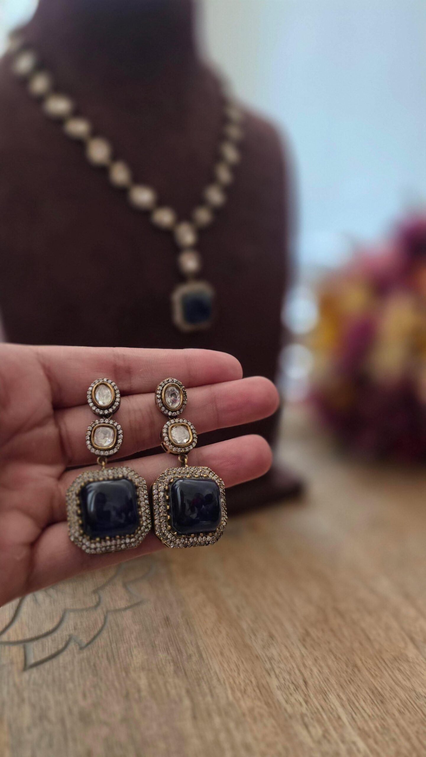 Lucy polki and quartz necklace Thumbnail