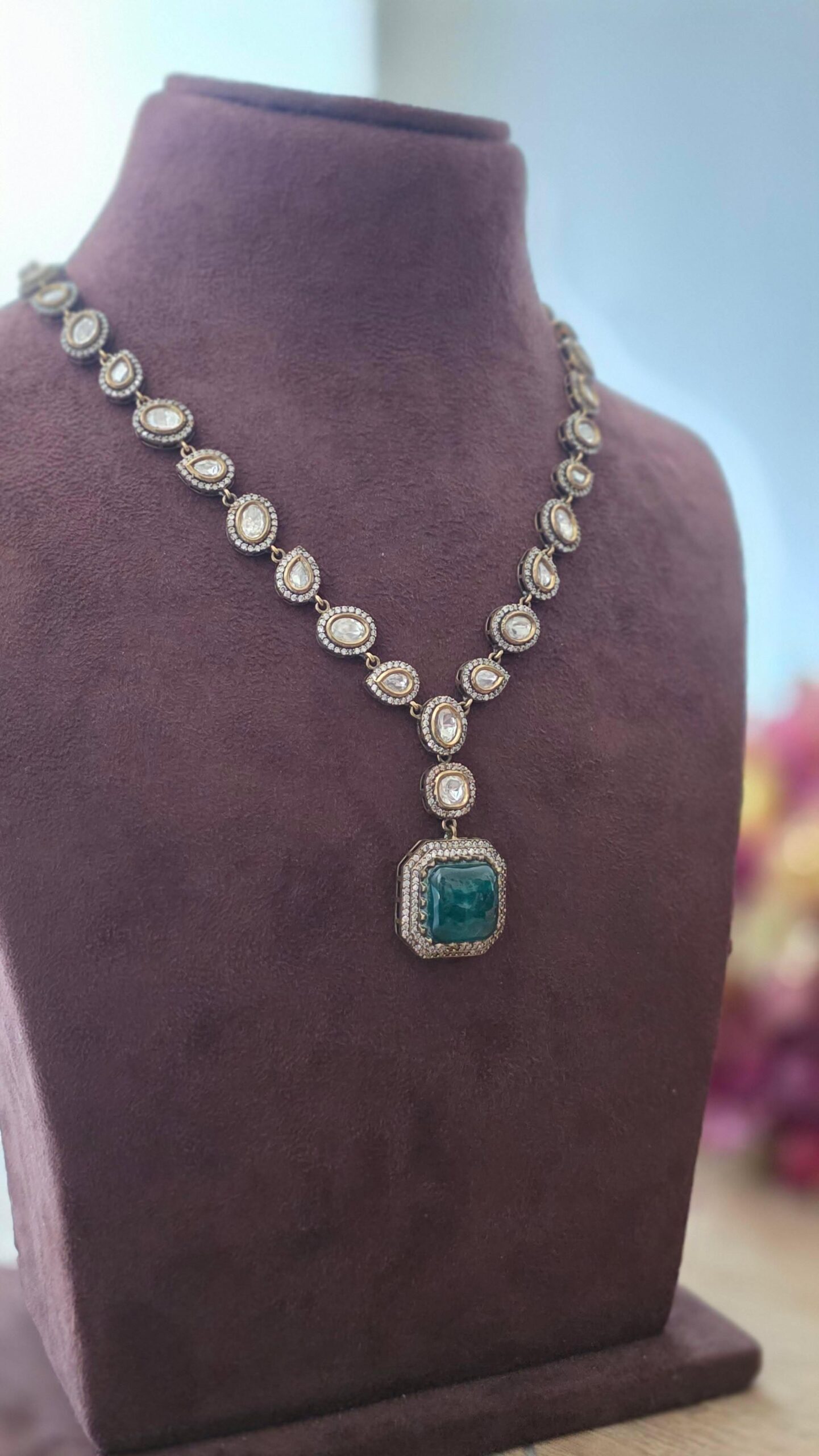 Lucy polki and quartz necklace Thumbnail