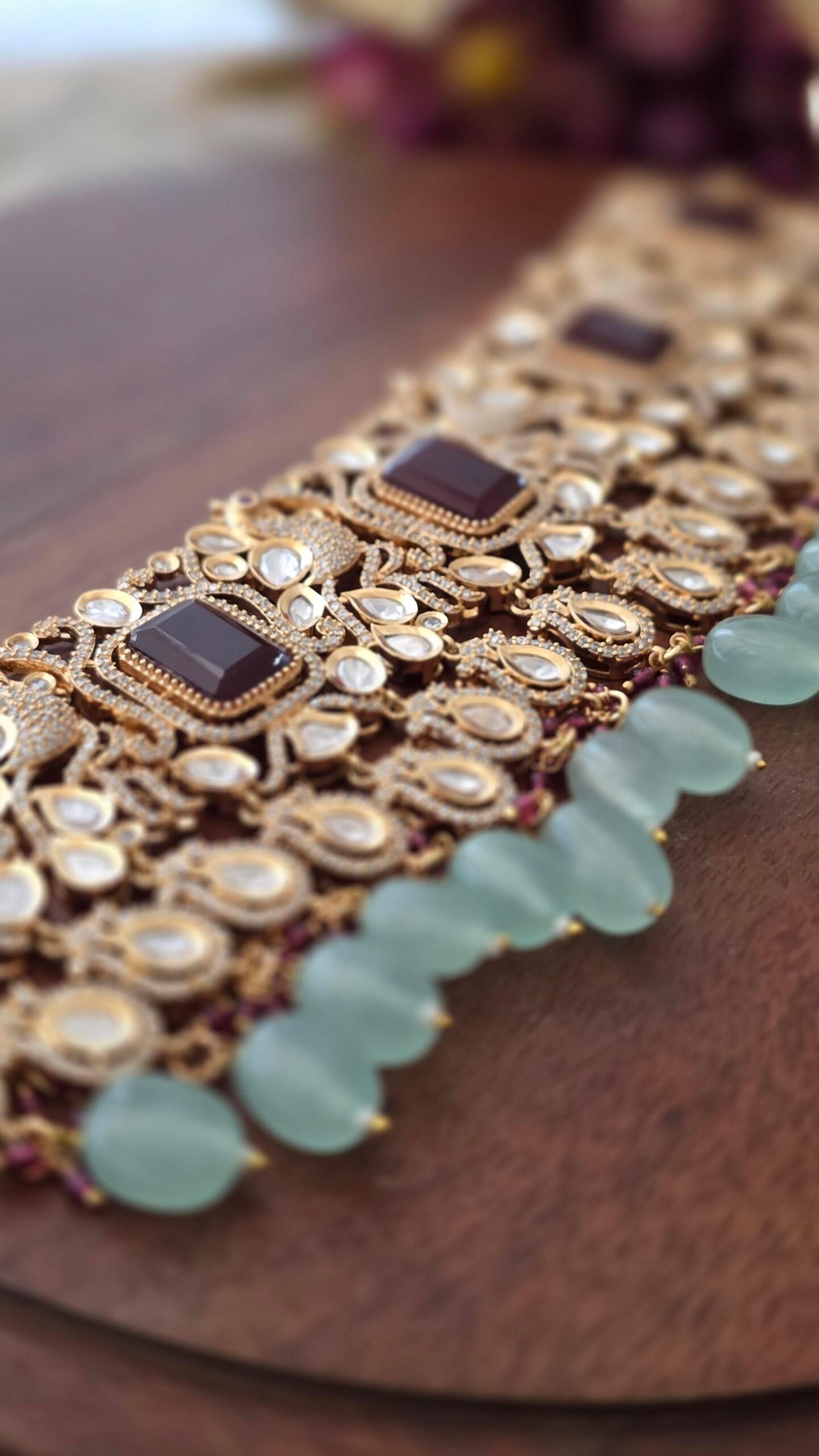 Mayur zari polki choker Thumbnail