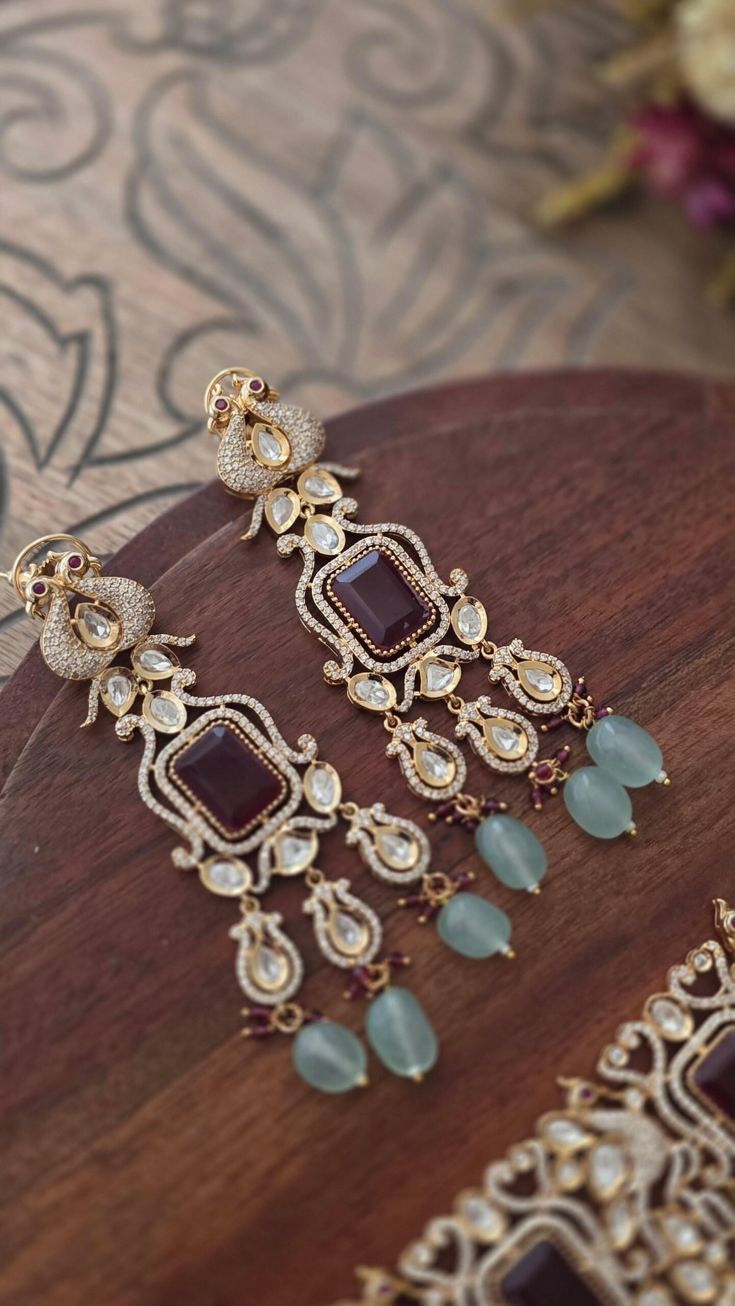 Mayur zari polki choker Thumbnail
