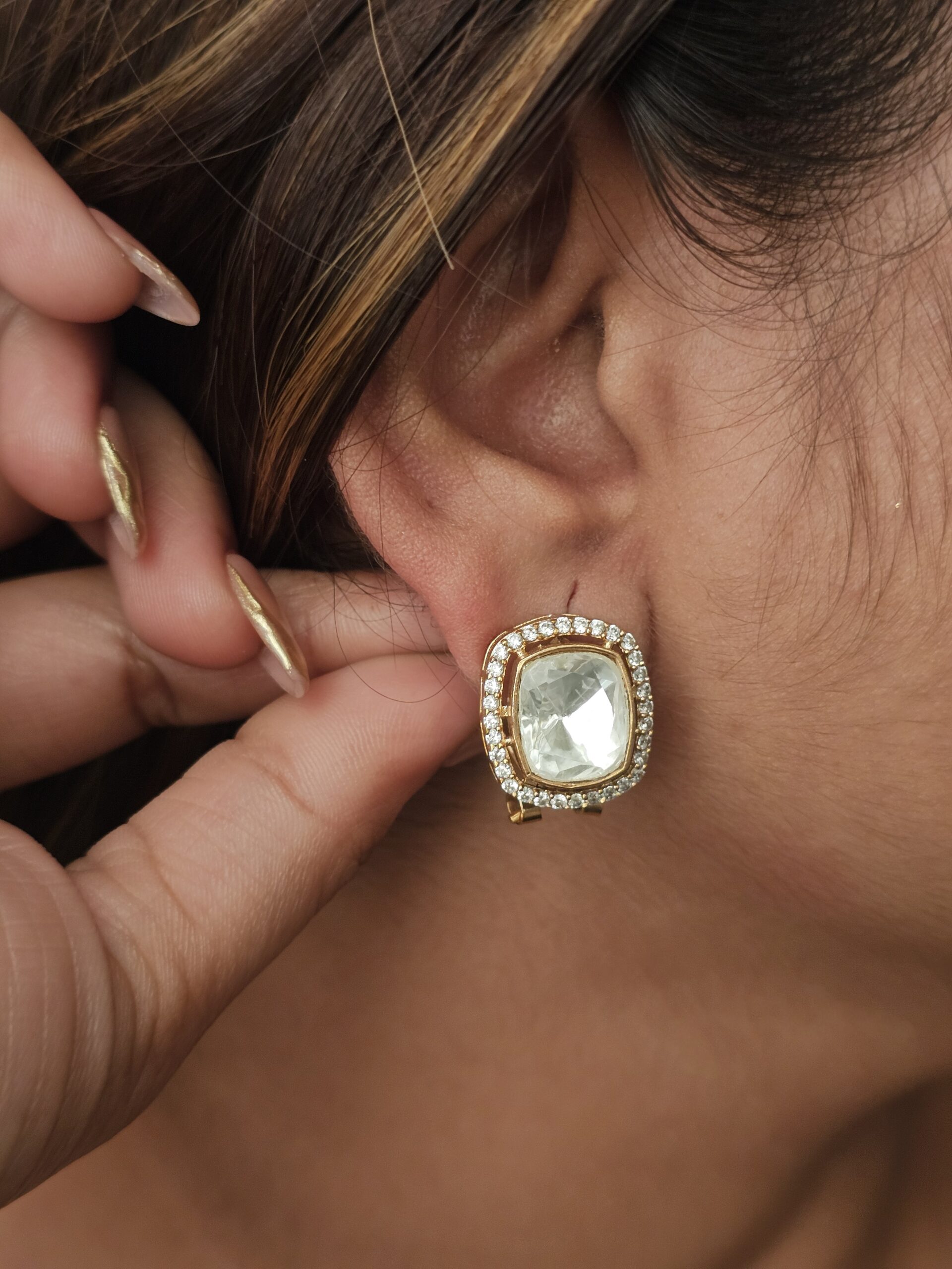Reyana polki studs Thumbnail
