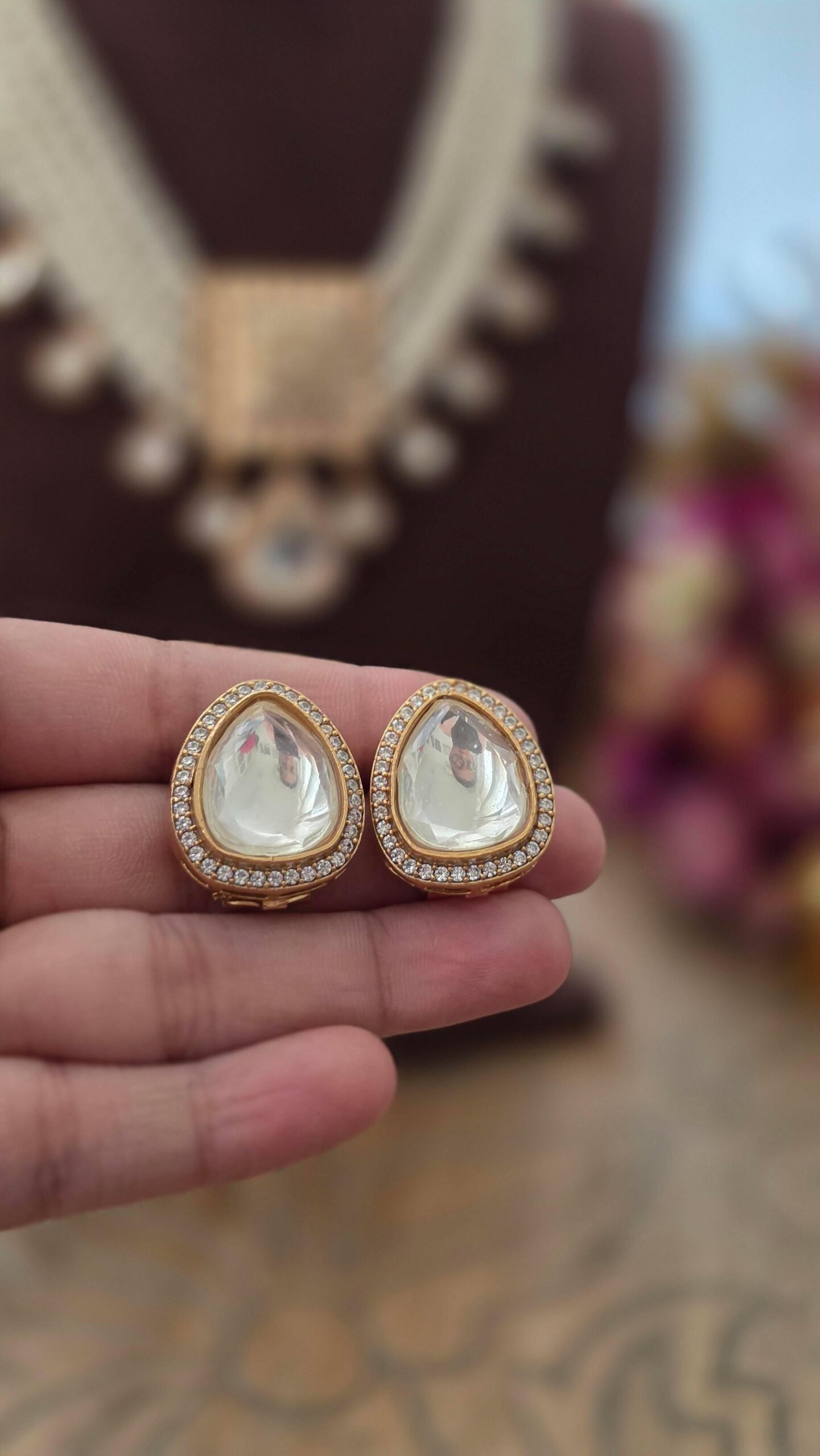 Gianna pearl and polki necklace Thumbnail
