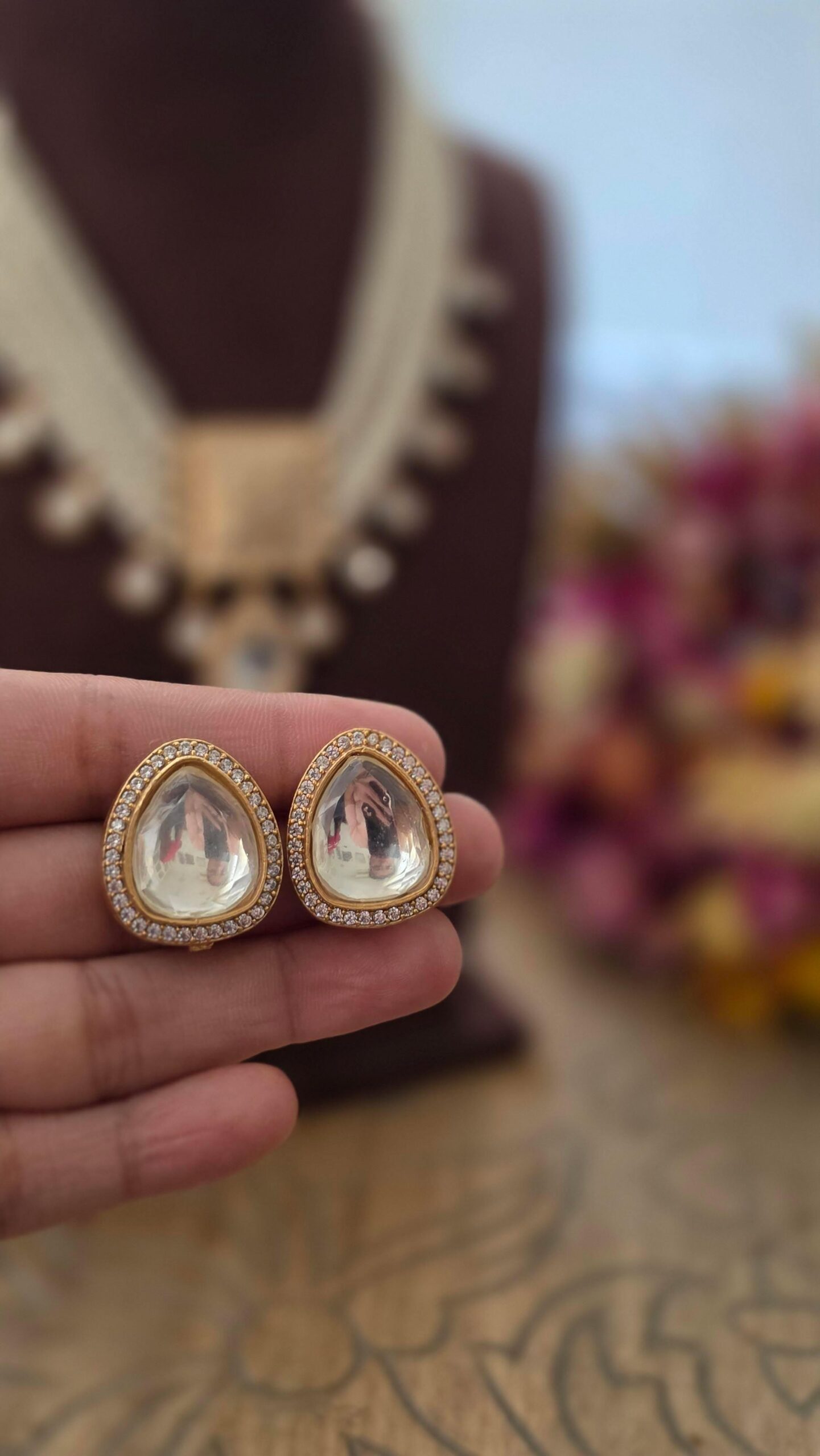 Gianna pearl and polki necklace Thumbnail