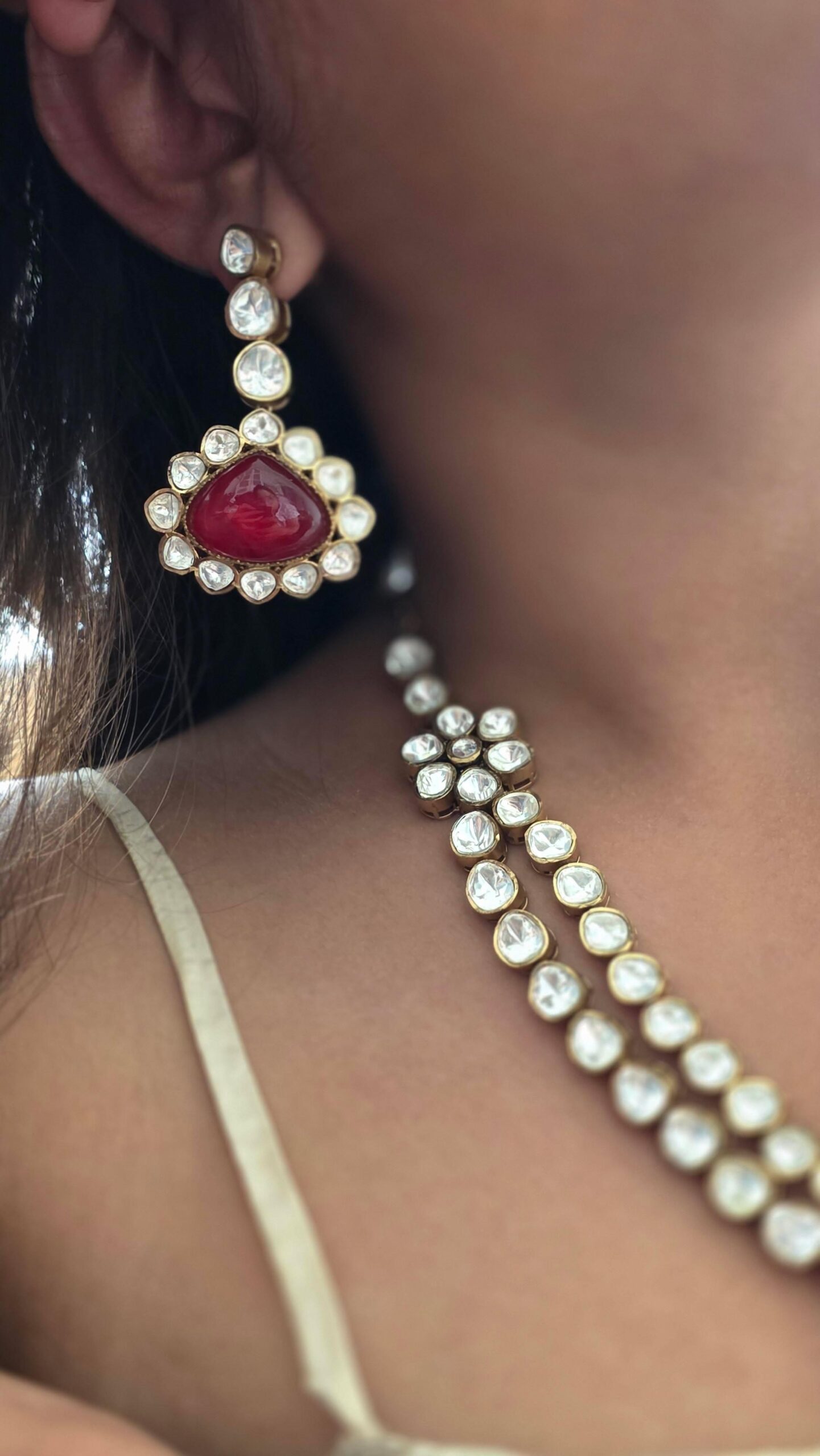 Nidhi polki and quartz necklace Thumbnail