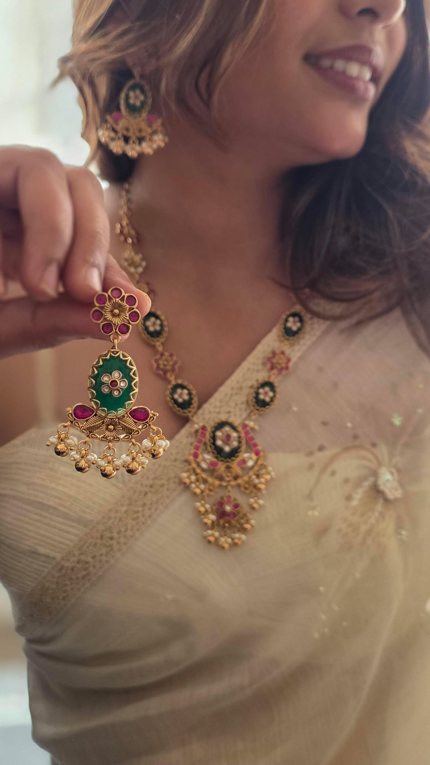 Surana handcrafted long necklace Thumbnail