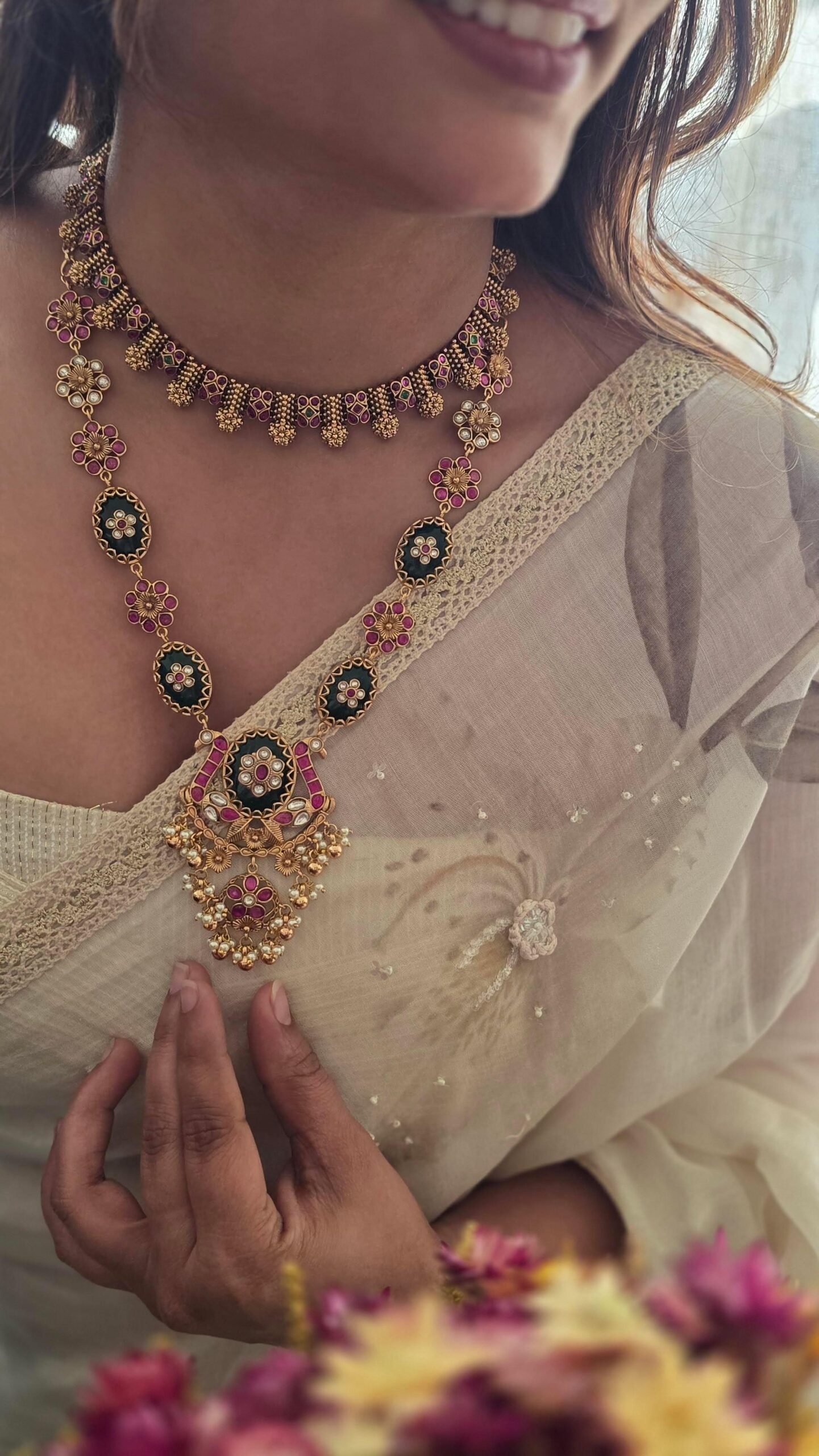 Surana handcrafted long necklace Thumbnail