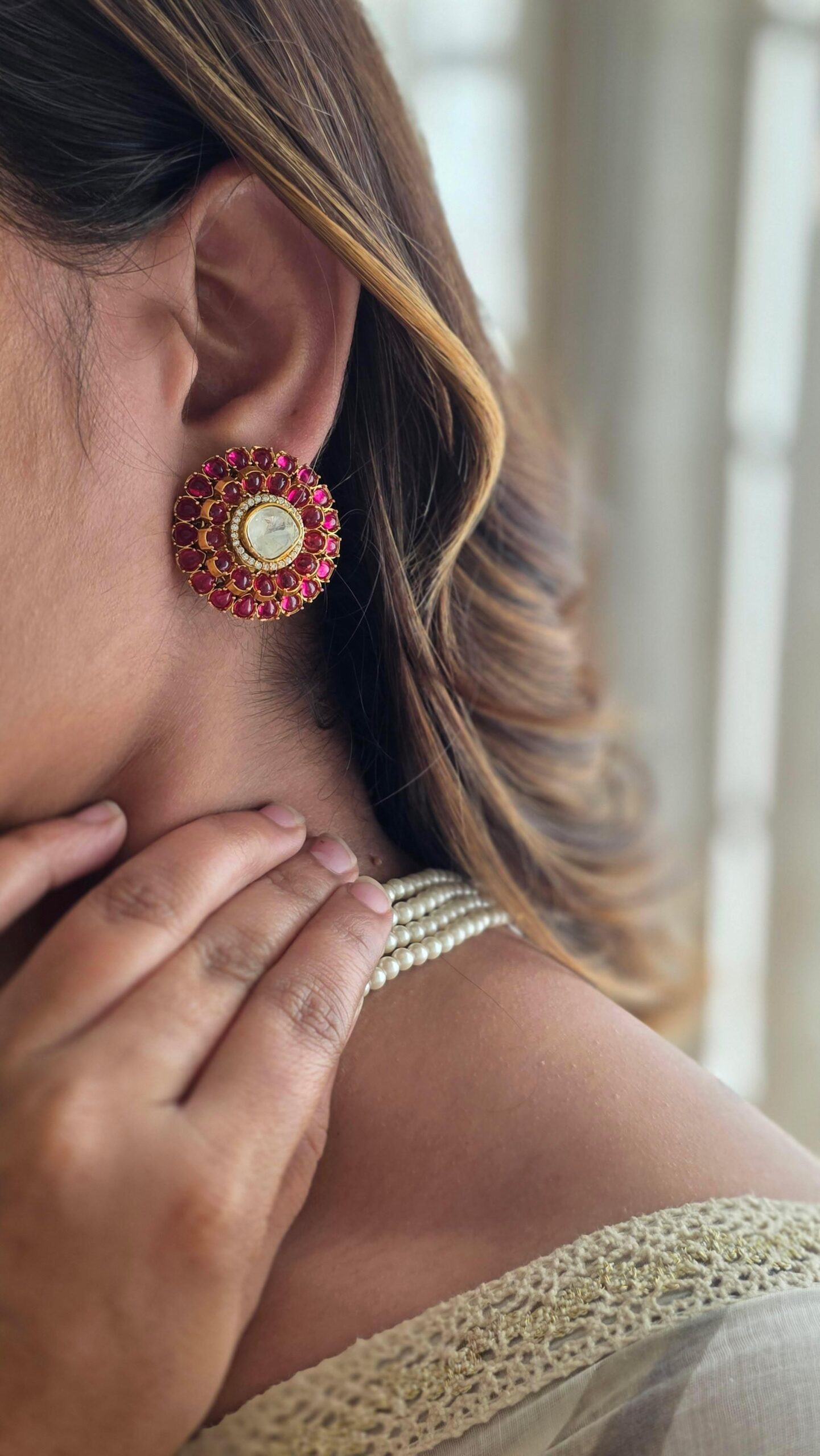 Shrushti polki and pearl choker Thumbnail