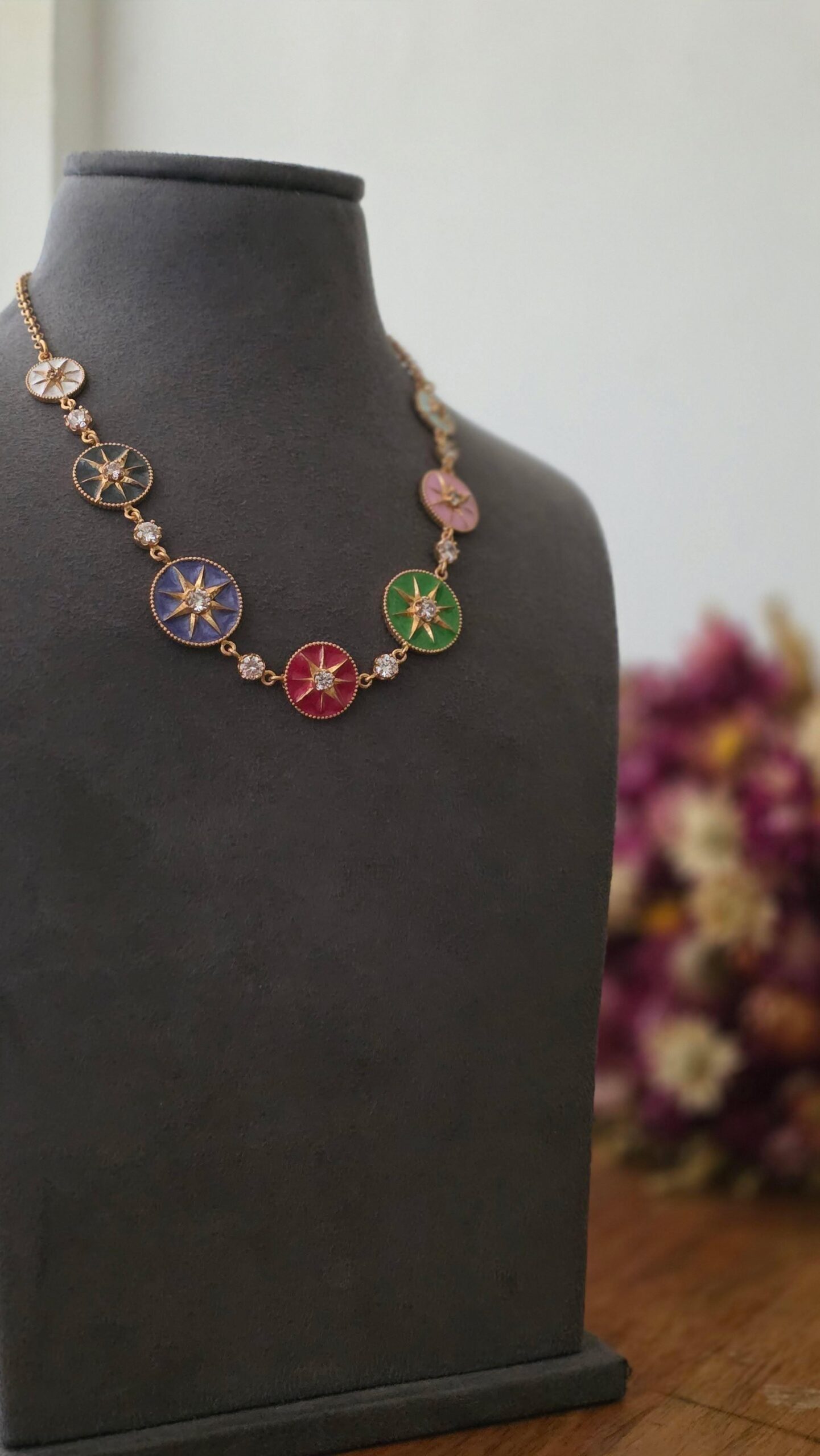Zina delicate polki necklace Thumbnail