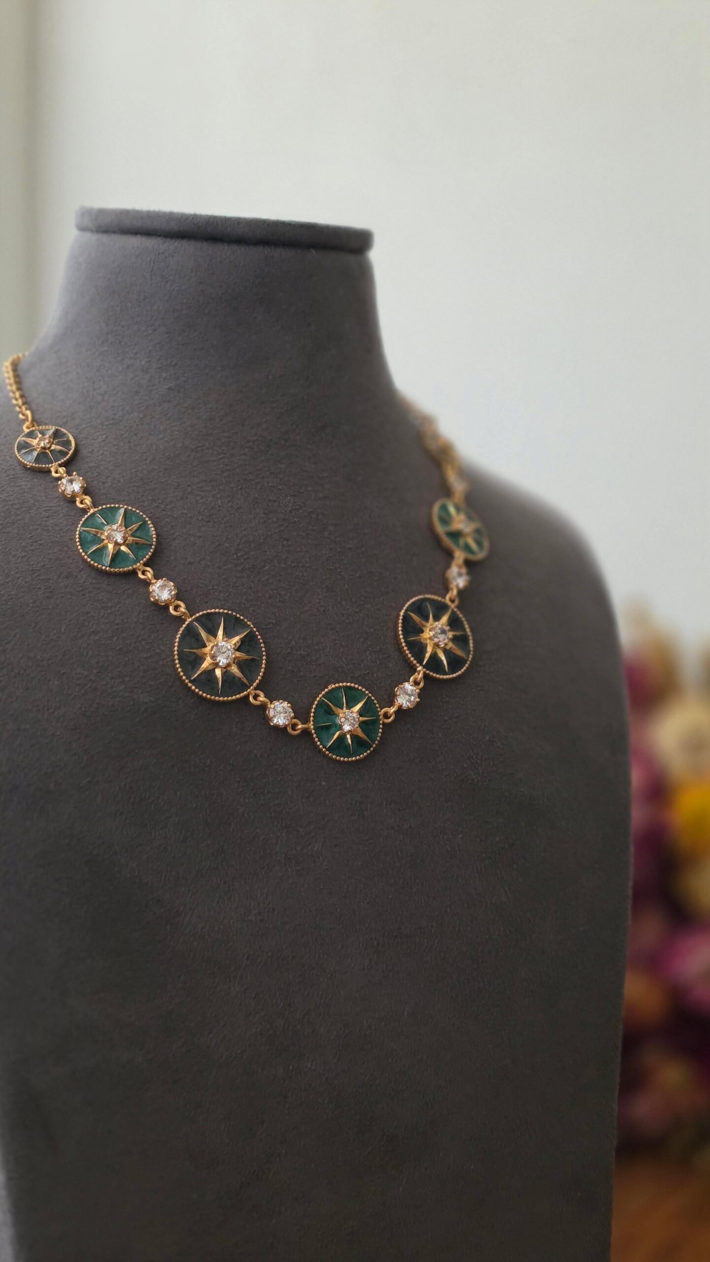 Zina delicate polki necklace Thumbnail