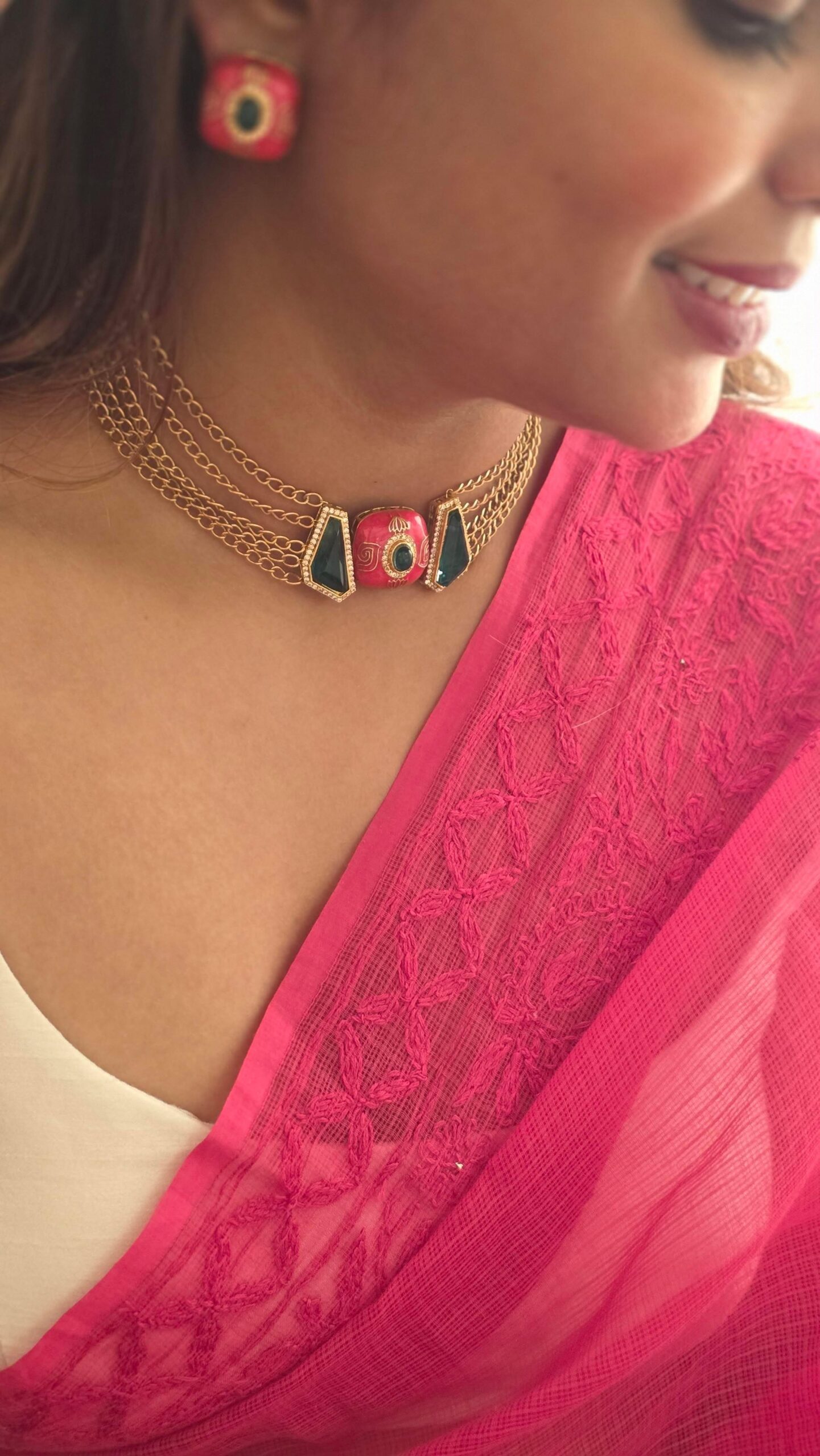 Nora delicate handcrafted choker Thumbnail