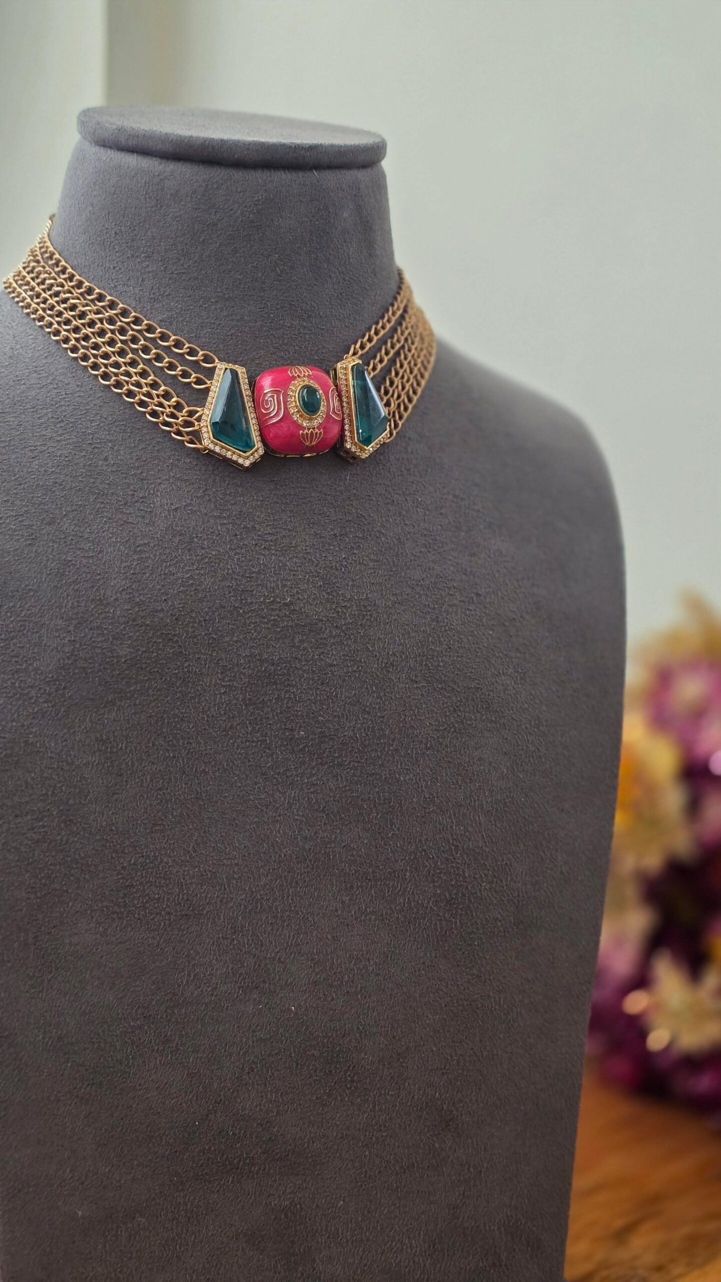 Nora delicate handcrafted choker Thumbnail