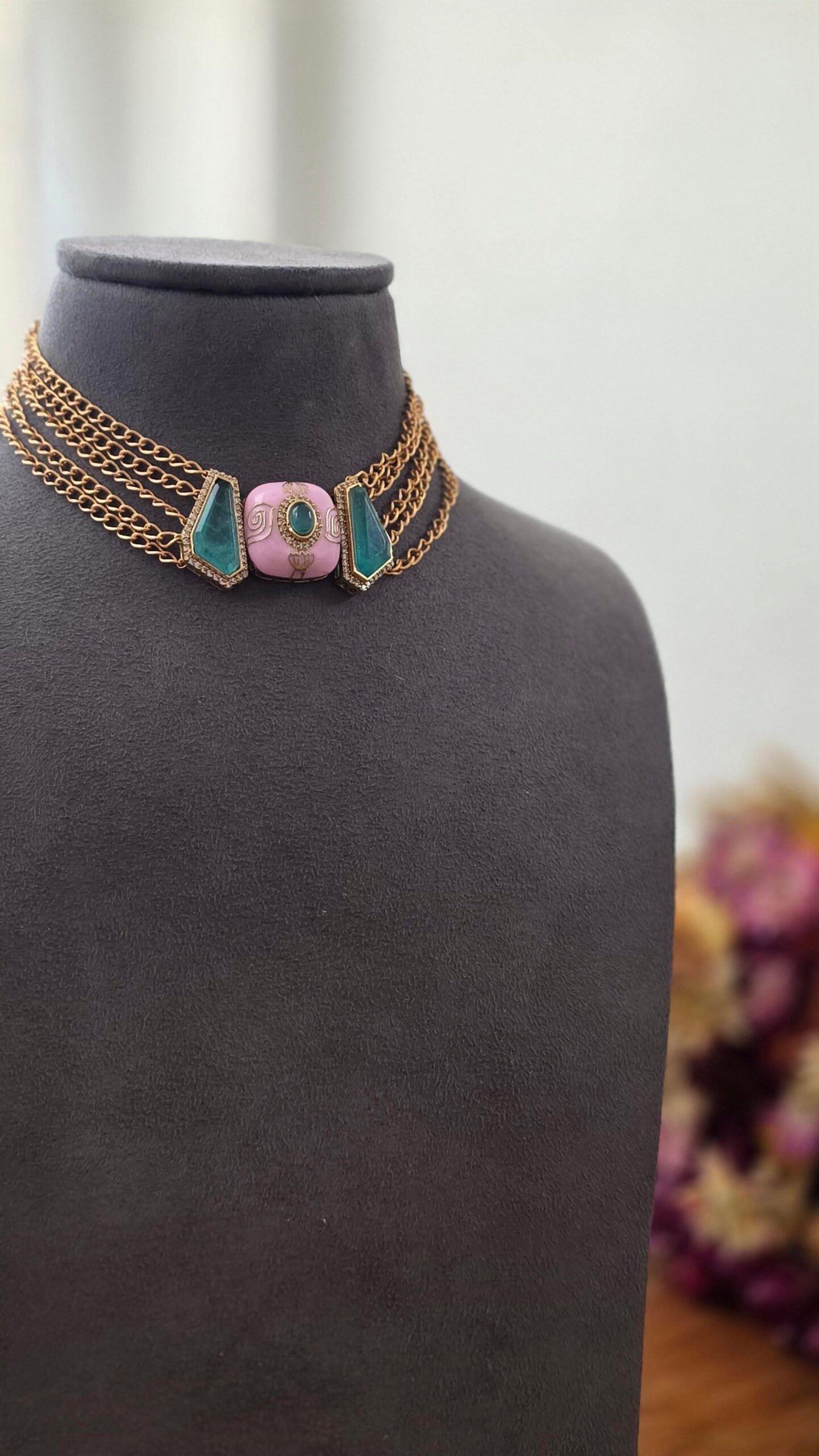 Nora delicate handcrafted choker Thumbnail